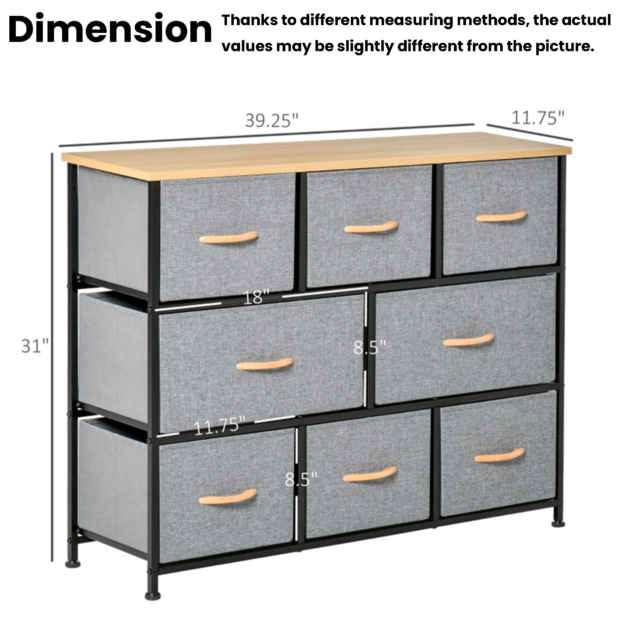 Furnipuzzle Multi - drawer tall wardrobe, large fabric drawer cabinet. It's perfect for home storage and organization in guest rooms, closets, entryways, living rooms, and bedrooms. It comes with a sturdy metal frame and a wooden countertop.