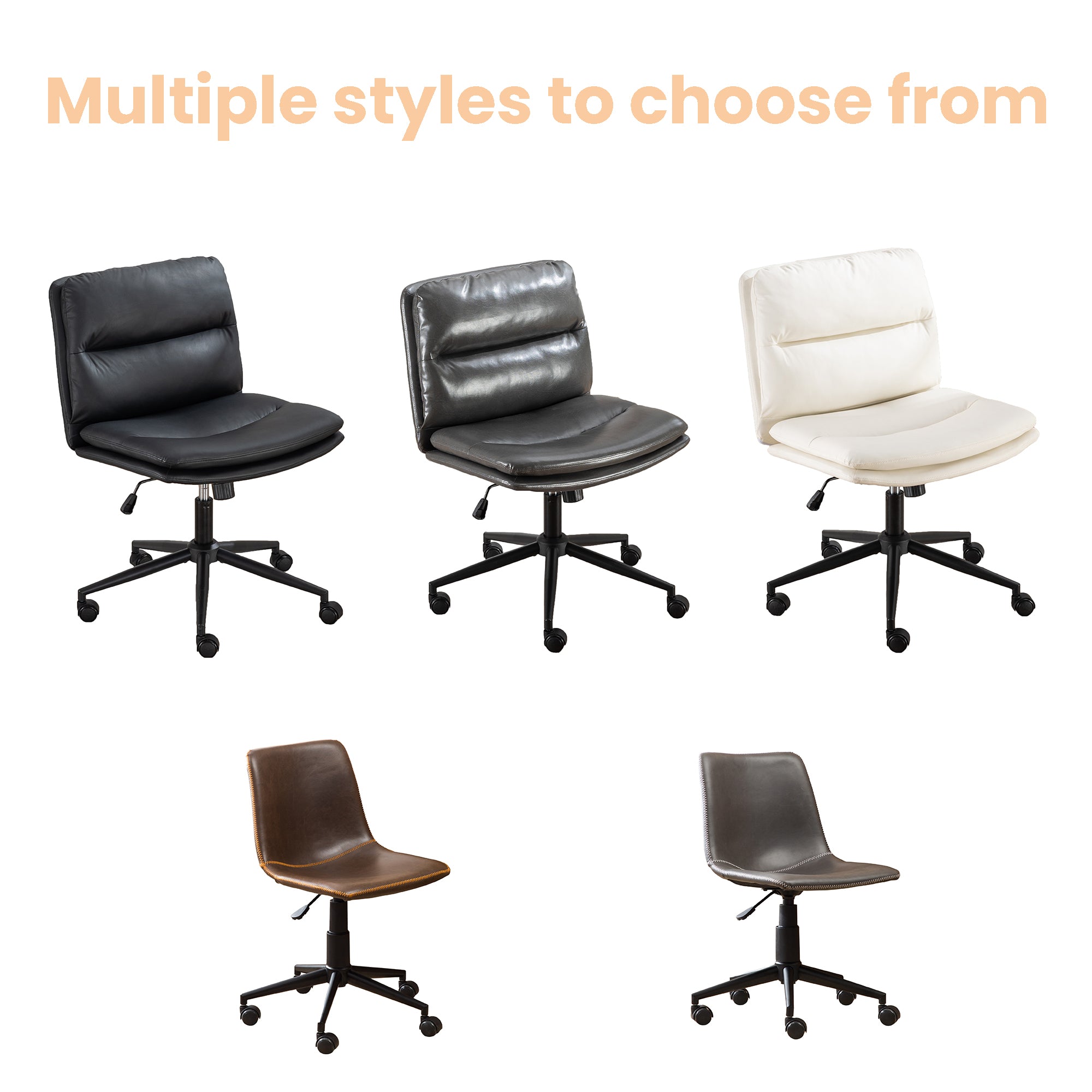 Furnipuzzle Adjustable Swivel Criss - Cross Chair with a Wide Seat! Perfect for Office or Vanity Use