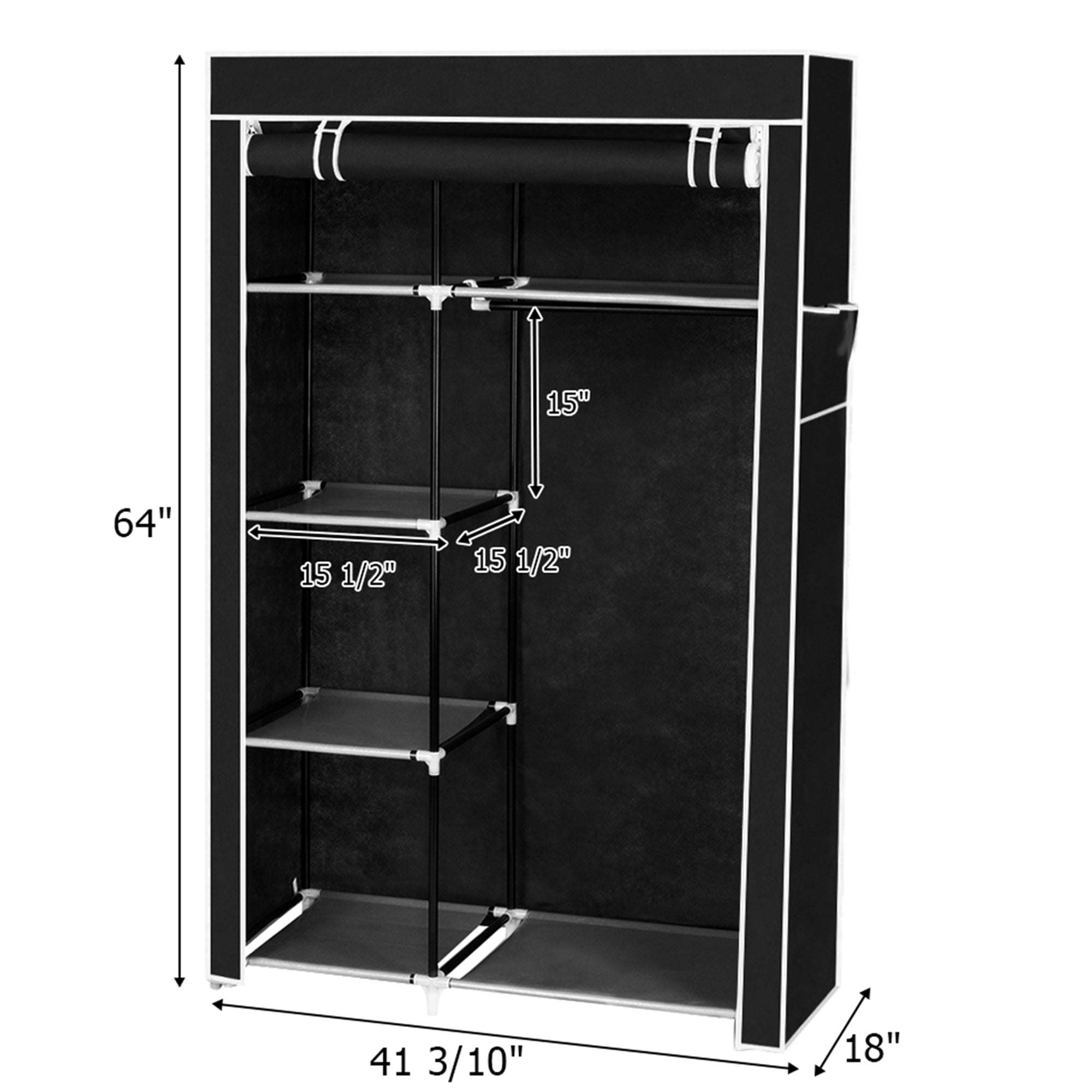 Furnipuzzle Portable wardrobe storage organizer. It has a metal hanging rack combined with non - woven fabric, perfect for the bedroom