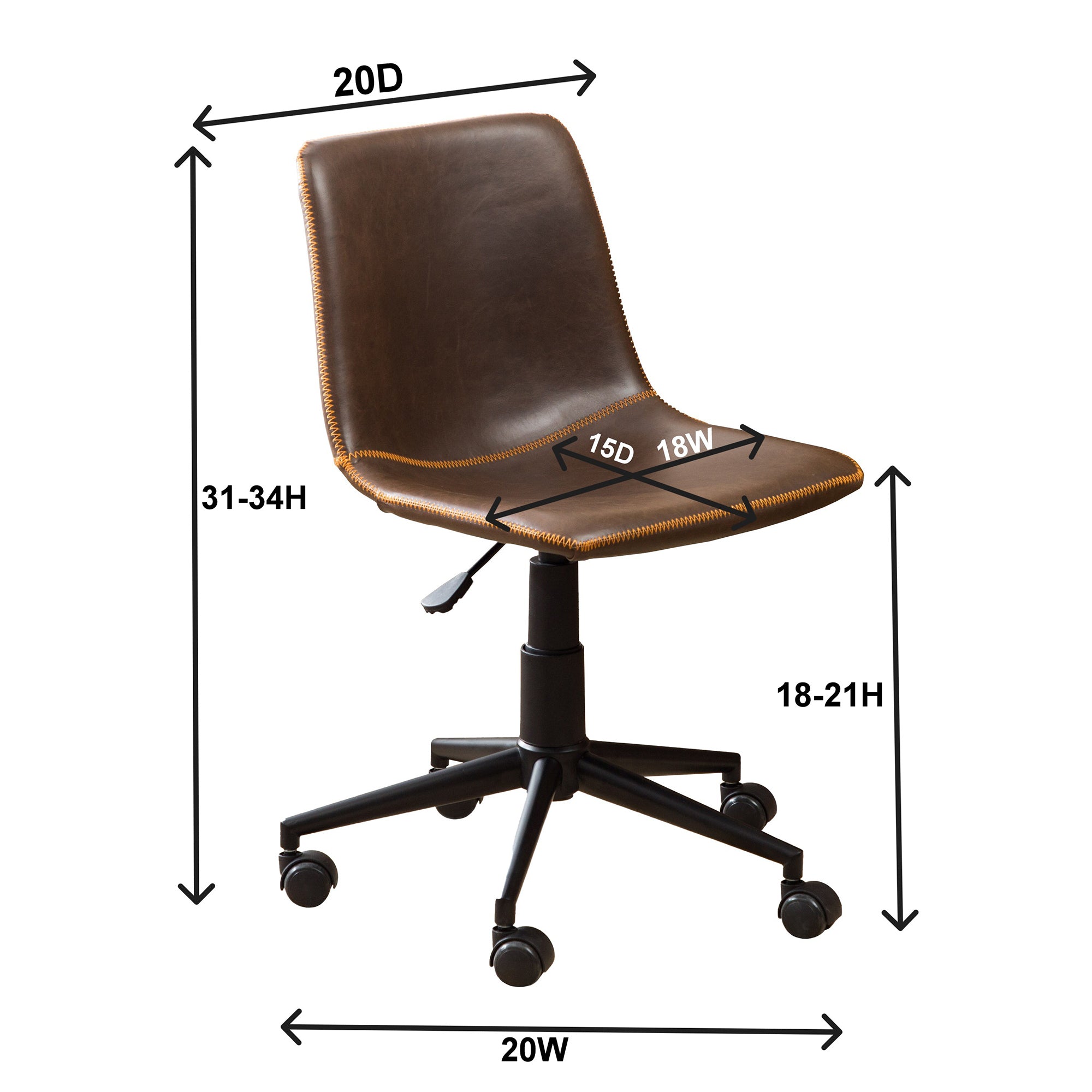 Furnipuzzle Adjustable Swivel Criss - Cross Chair with a Wide Seat! Perfect for Office or Vanity Use