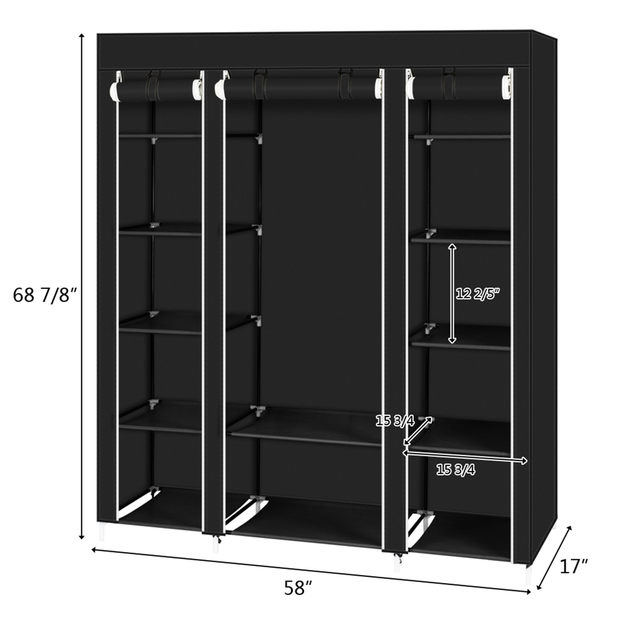 Furnipuzzle Portable wardrobe storage organizer. It has a metal hanging rack combined with non - woven fabric, perfect for the bedroom