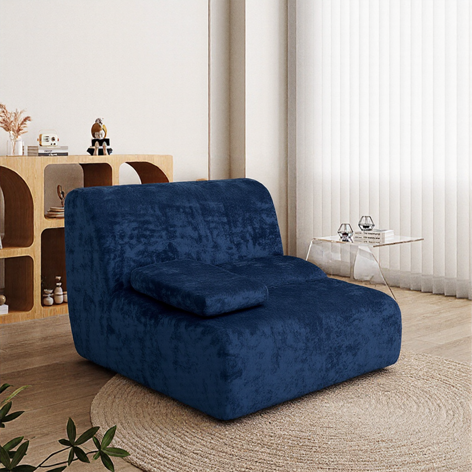 Furnipuzzle Bamboo Sofa Super Soft Lazy Sofa Chair Bean Bag Sofa