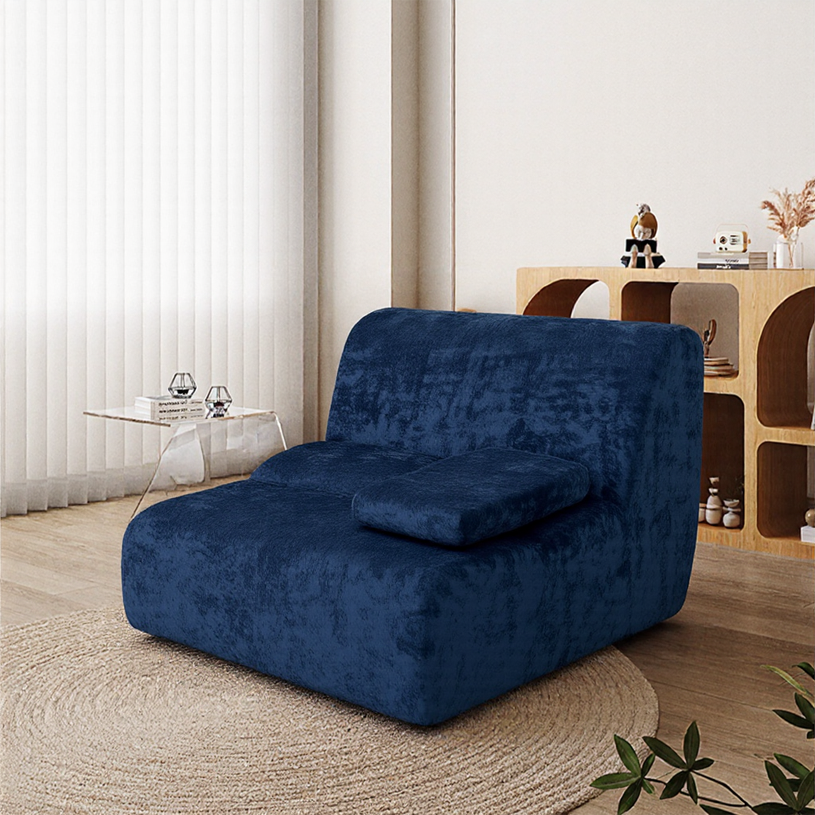 Furnipuzzle Bamboo Sofa Super Soft Lazy Sofa Chair Bean Bag Sofa