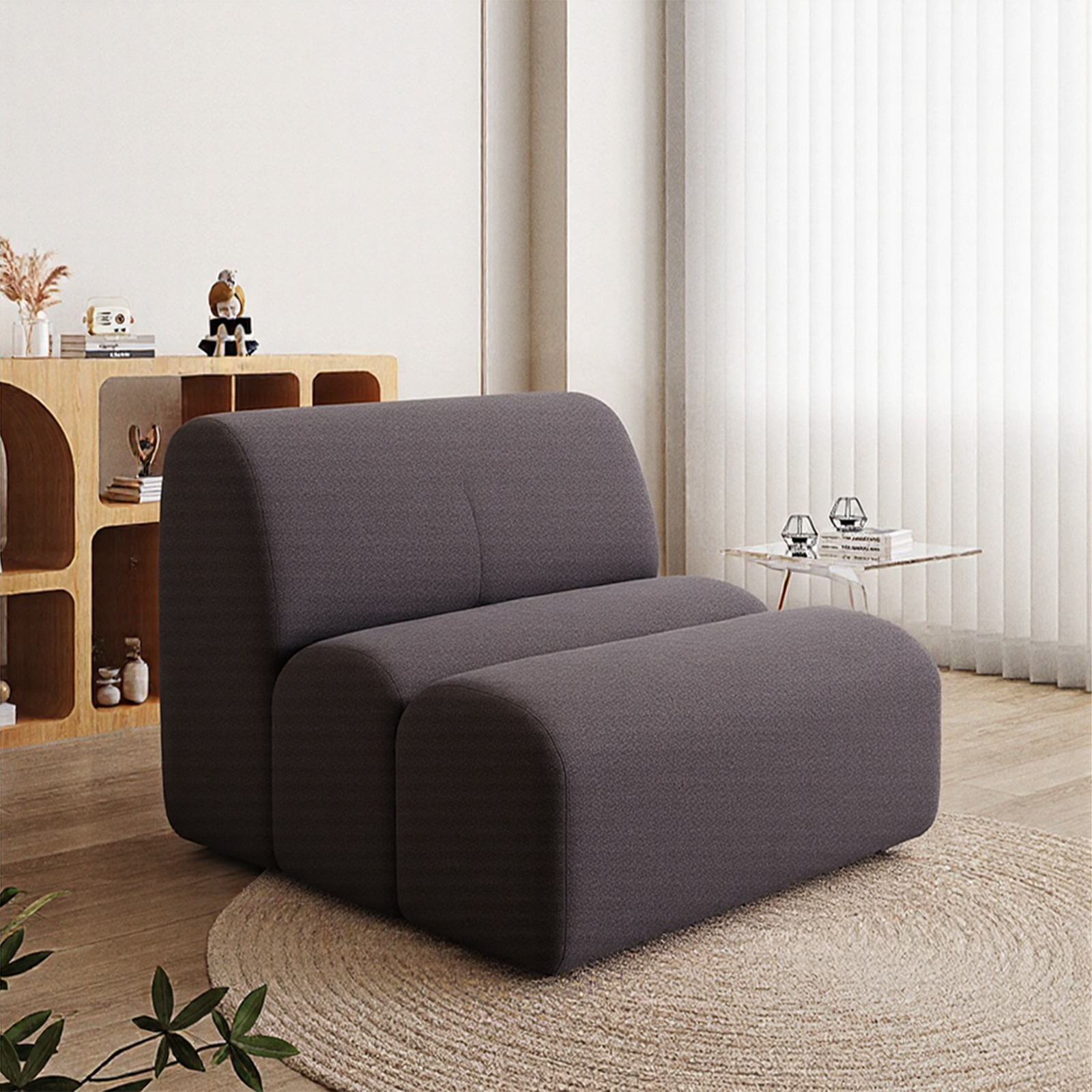 Furnipuzzle Bamboo Sofa Super Soft Lazy Sofa Chair Bean Bag Sofa