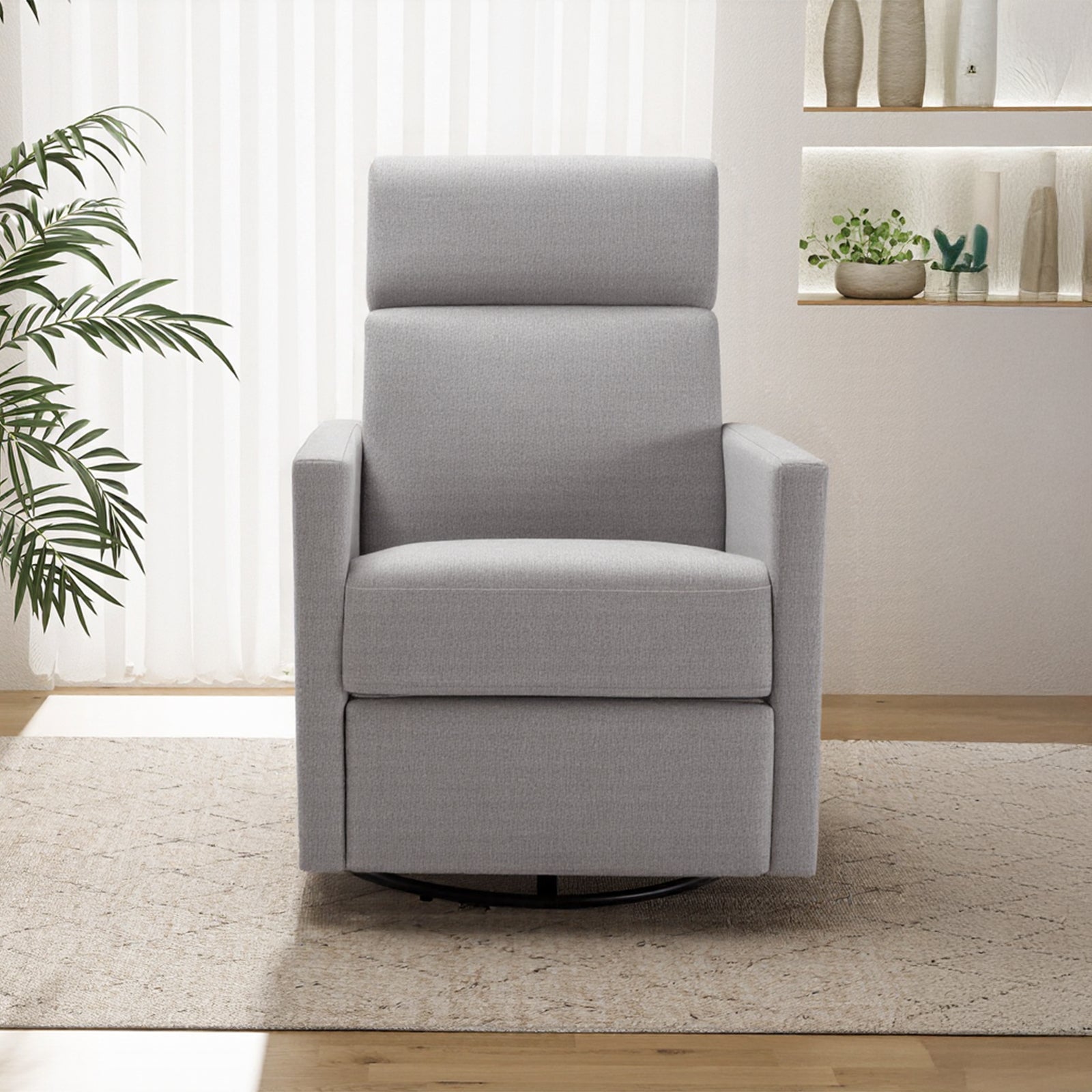 Furnipuzzle Modern Upholstered Rocker Swivel Rocking Recliner Chair Nursery Rocking Chair