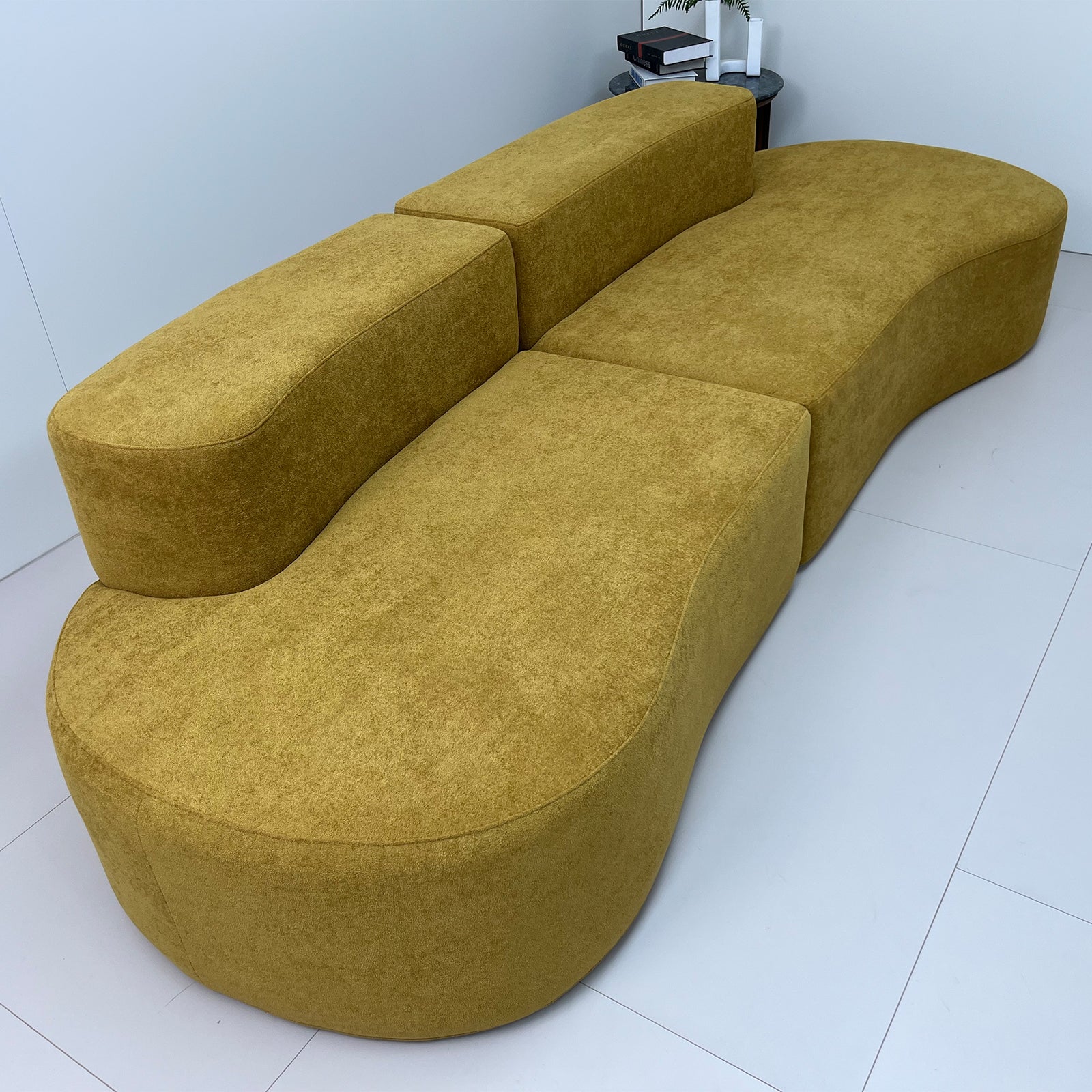 Furnipuzzle Large Sofa Curved Modular Sofa 3 Seater Sofa for Small Living Room