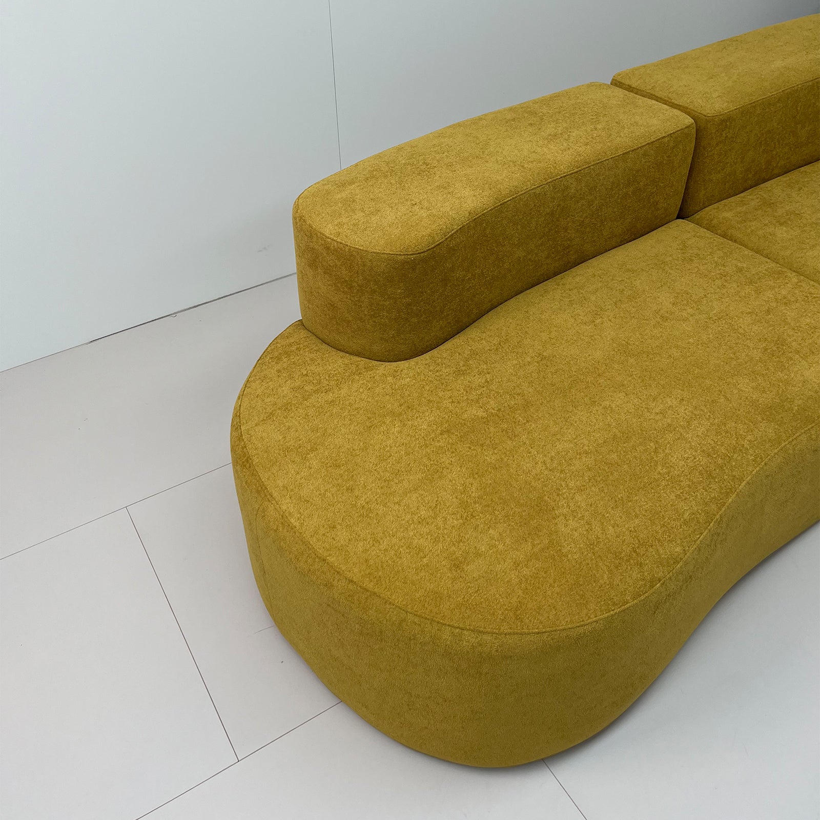 Furnipuzzle Large Sofa Curved Modular Sofa 3 Seater Sofa for Small Living Room