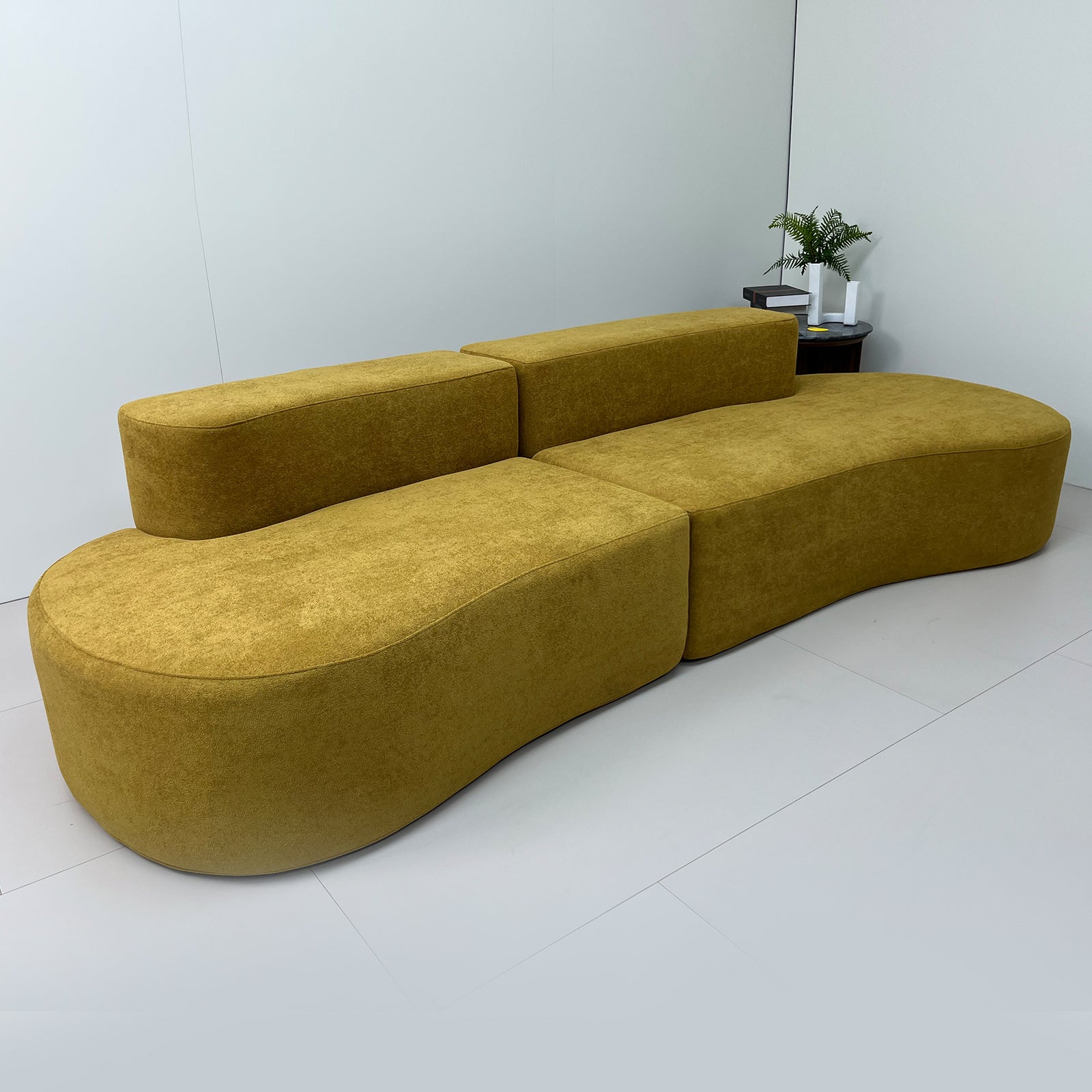 Furnipuzzle Large Sofa Curved Modular Sofa 3 Seater Sofa for Small Living Room