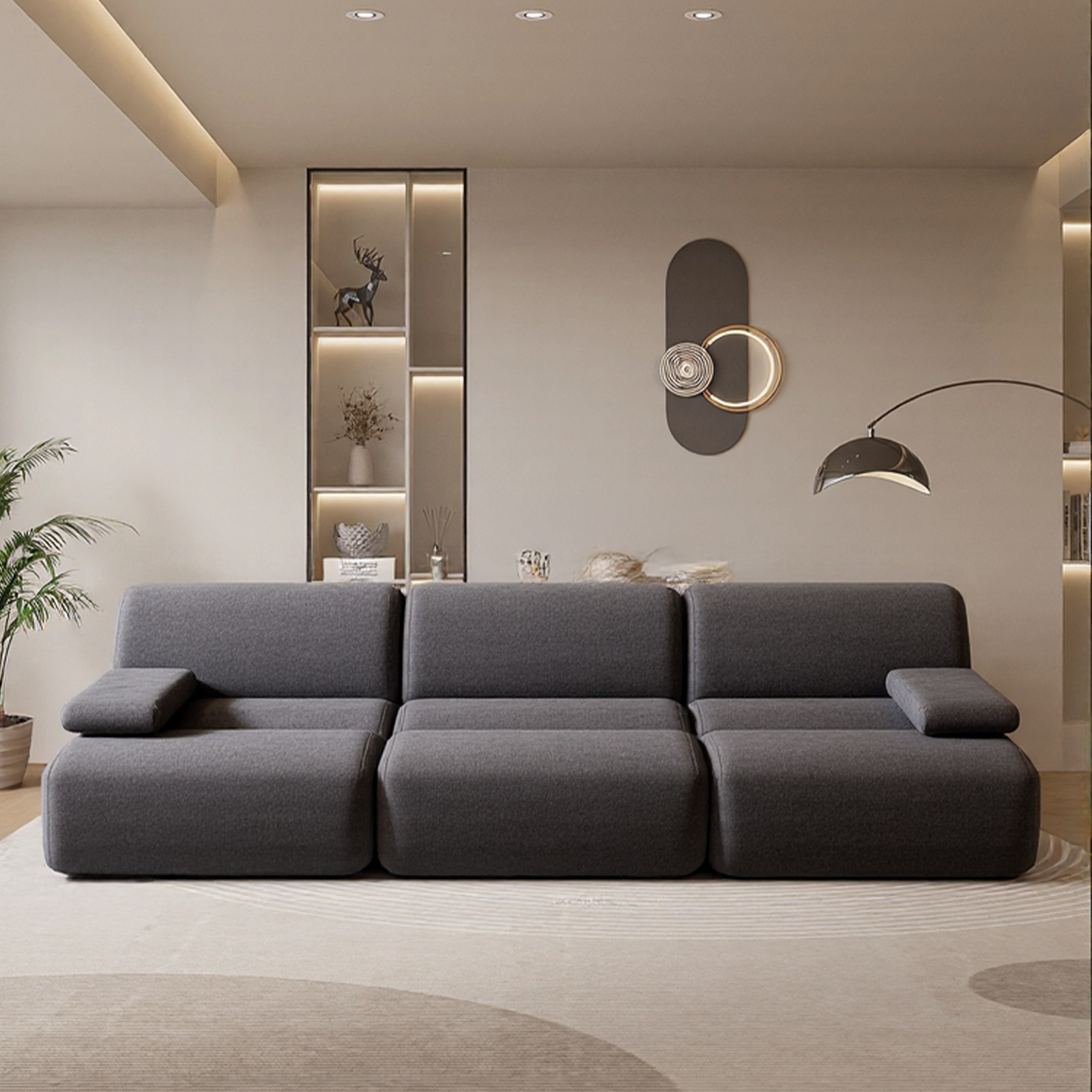 Furnipuzzle Bamboo Sofa Super Soft Lazy Sofa Chair Bean Bag Sofa