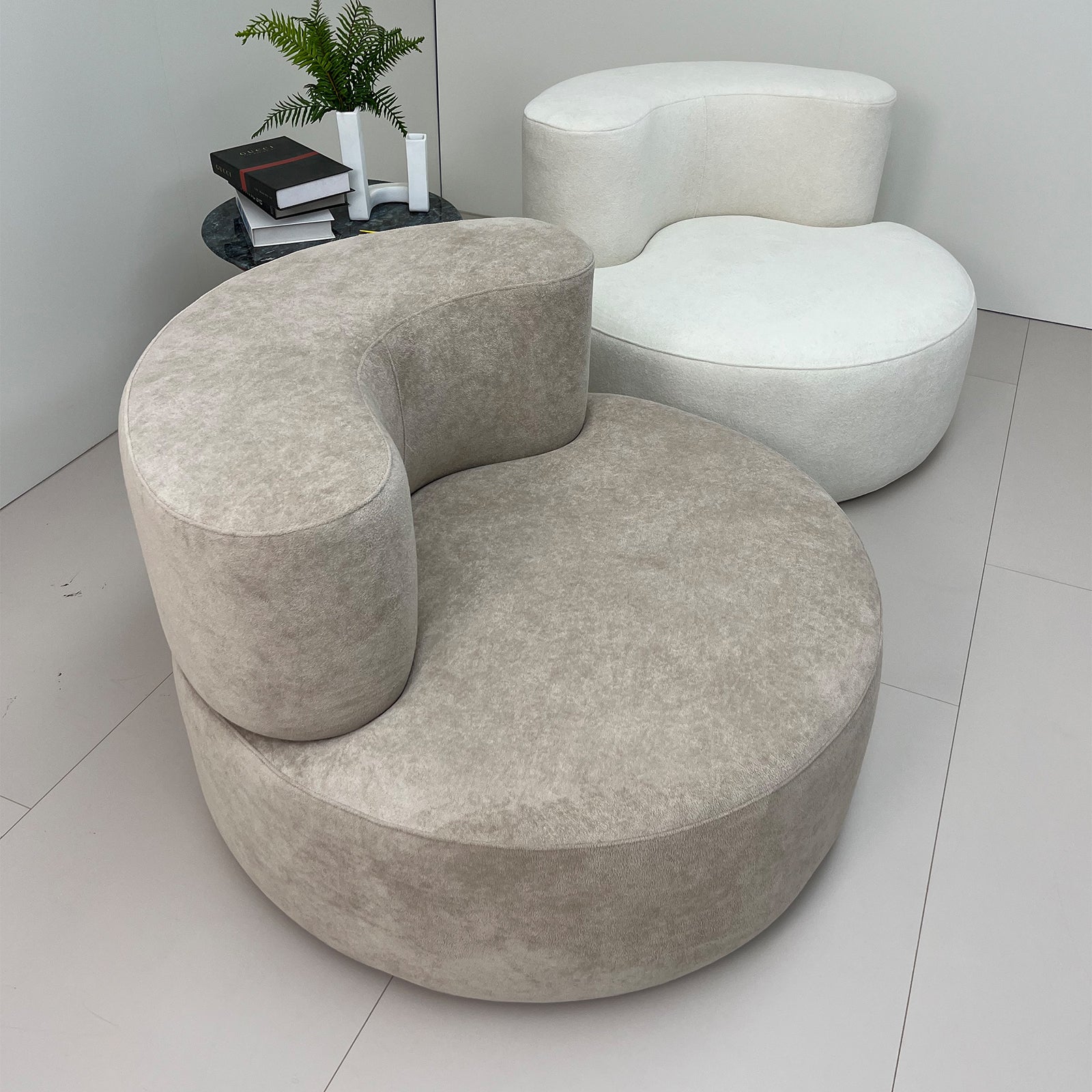 Furnipuzzle Large Sofa Curved Modular Sofa 3 Seater Sofa for Small Living Room