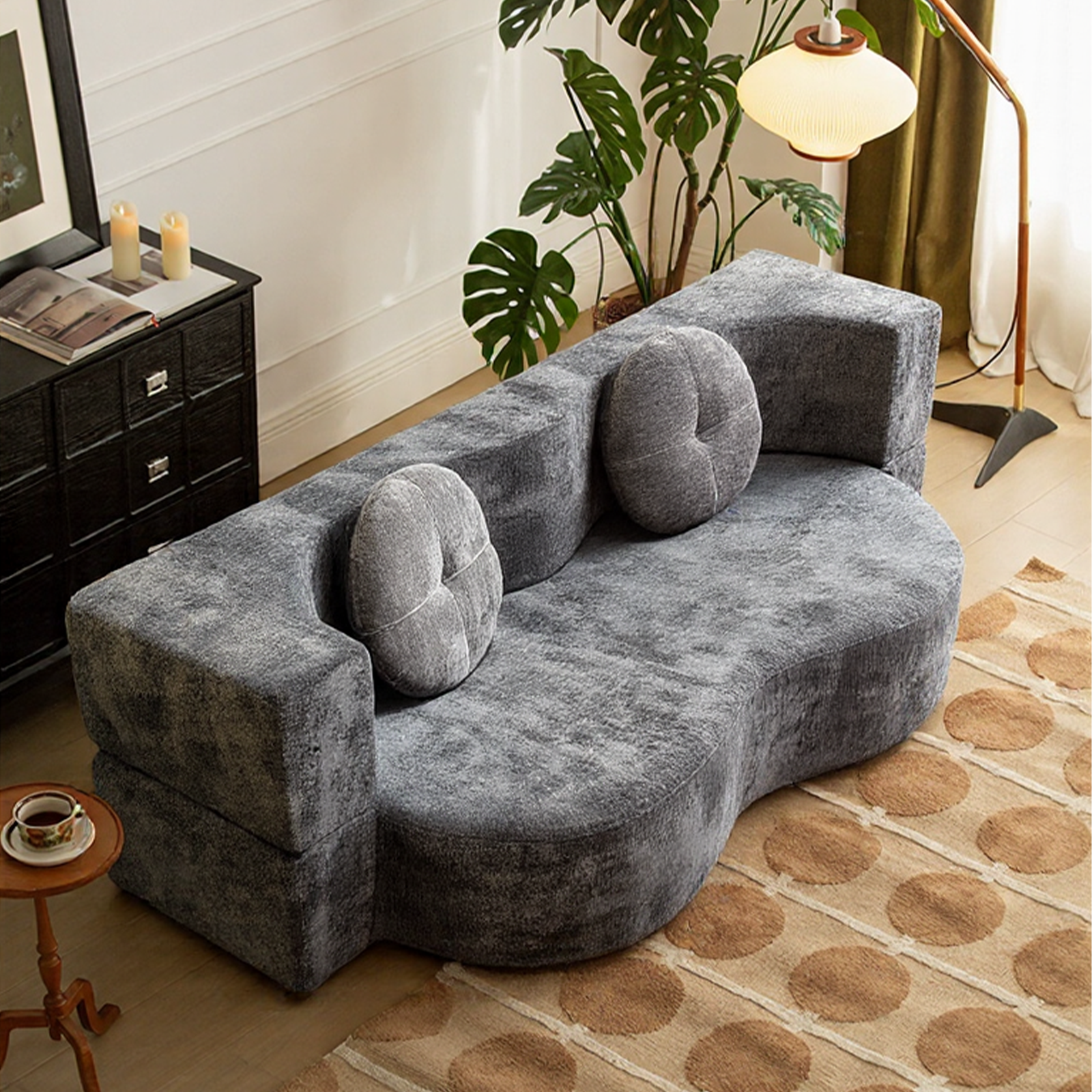 Furnipuzzle Cloud Couch Sofa Folding Sofa Bed with 2 Pillows