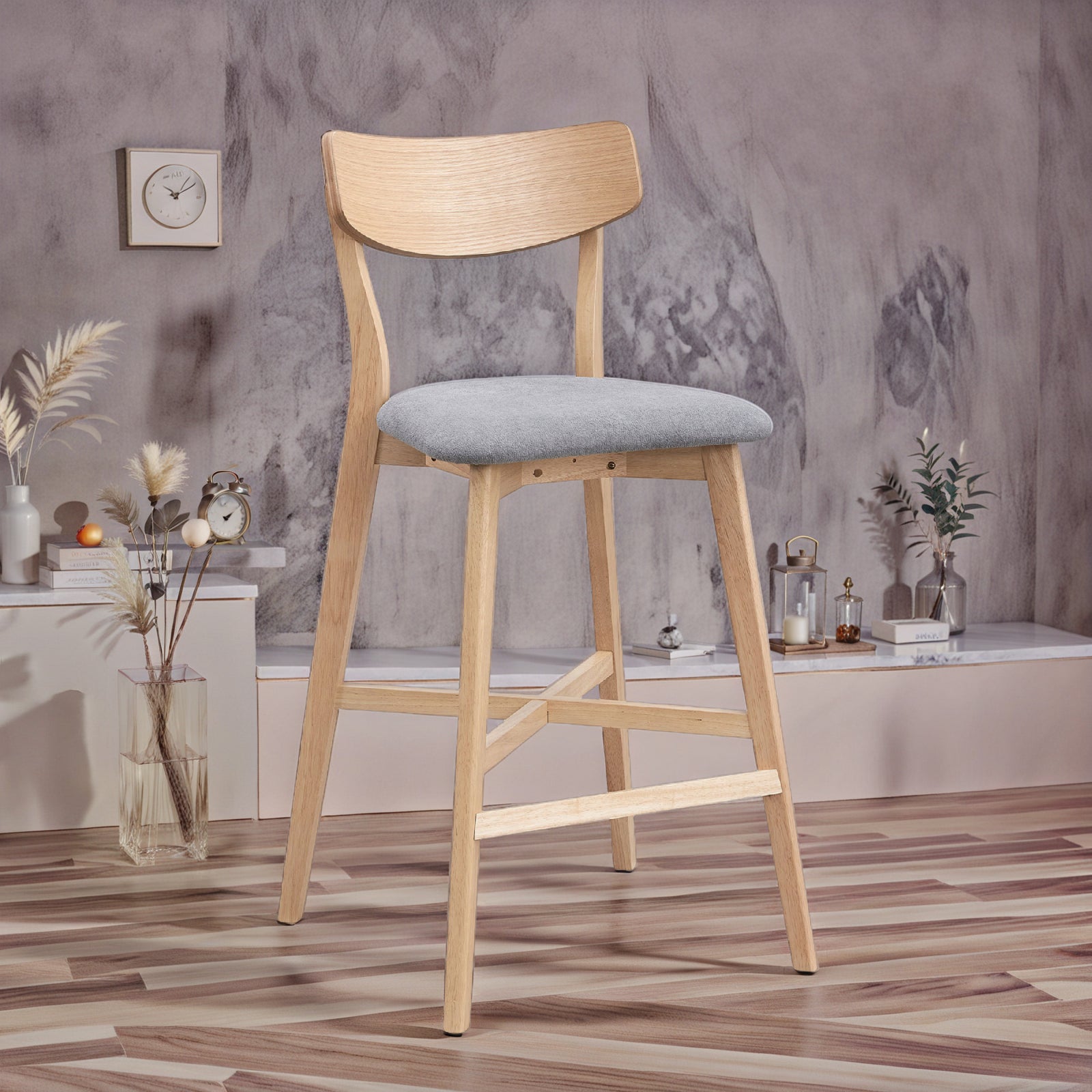 Furnipuzzle Counter Height Bar Chairs Upholstered Counter Stool With Backrest