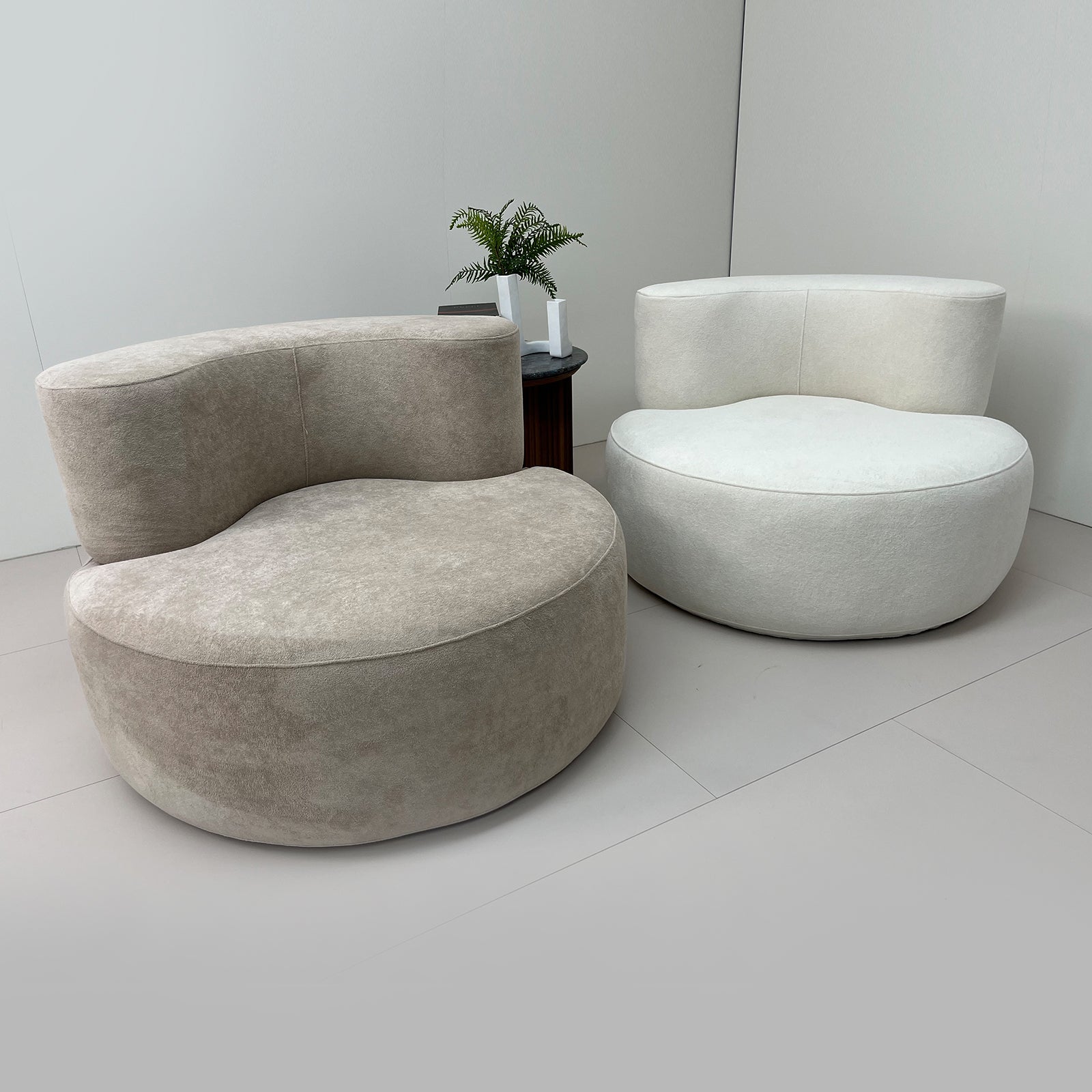 Furnipuzzle Large Sofa Curved Modular Sofa 3 Seater Sofa for Small Living Room