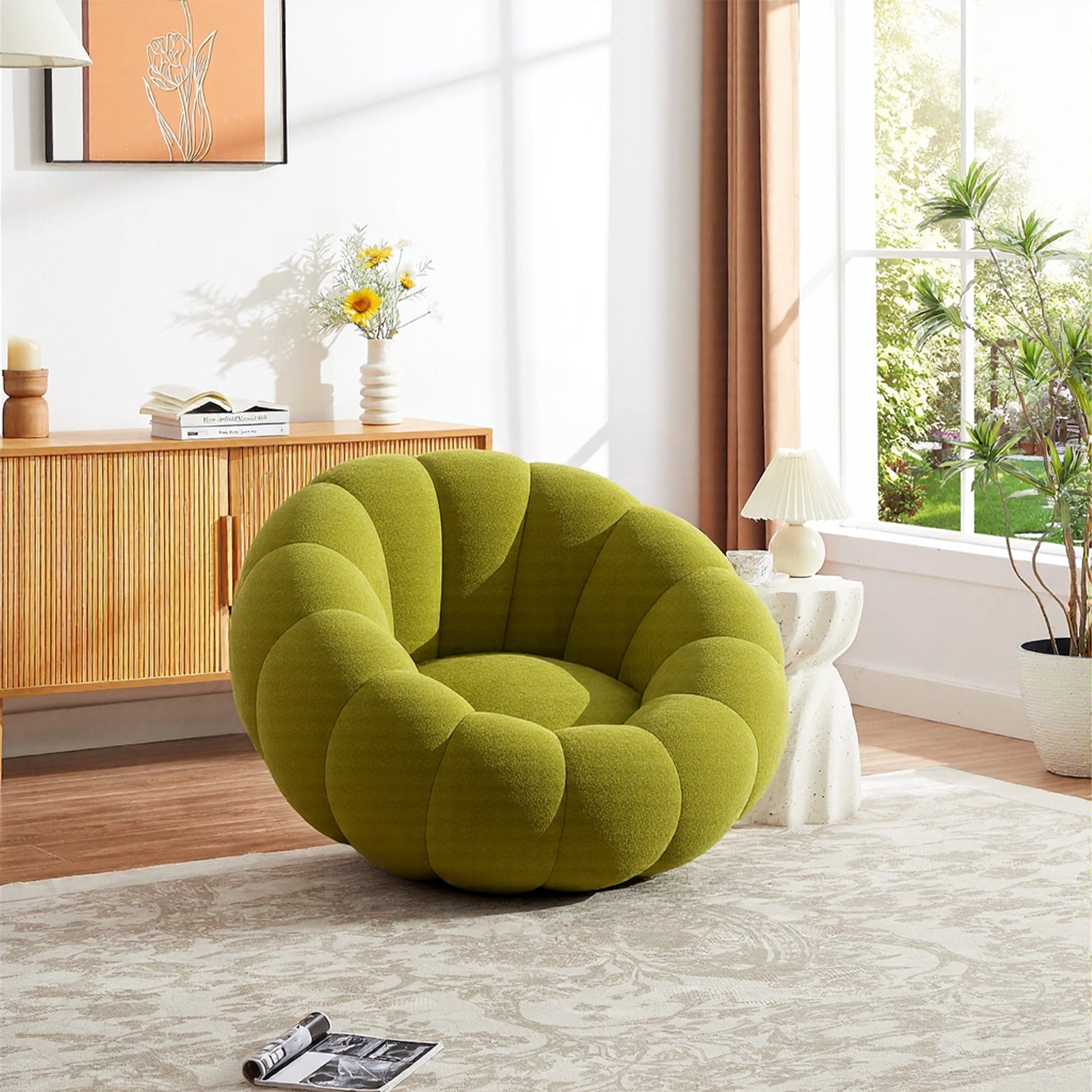 Furnipuzzle Pumpkin Bean Bag Sofa Chair Resting Foot Stool