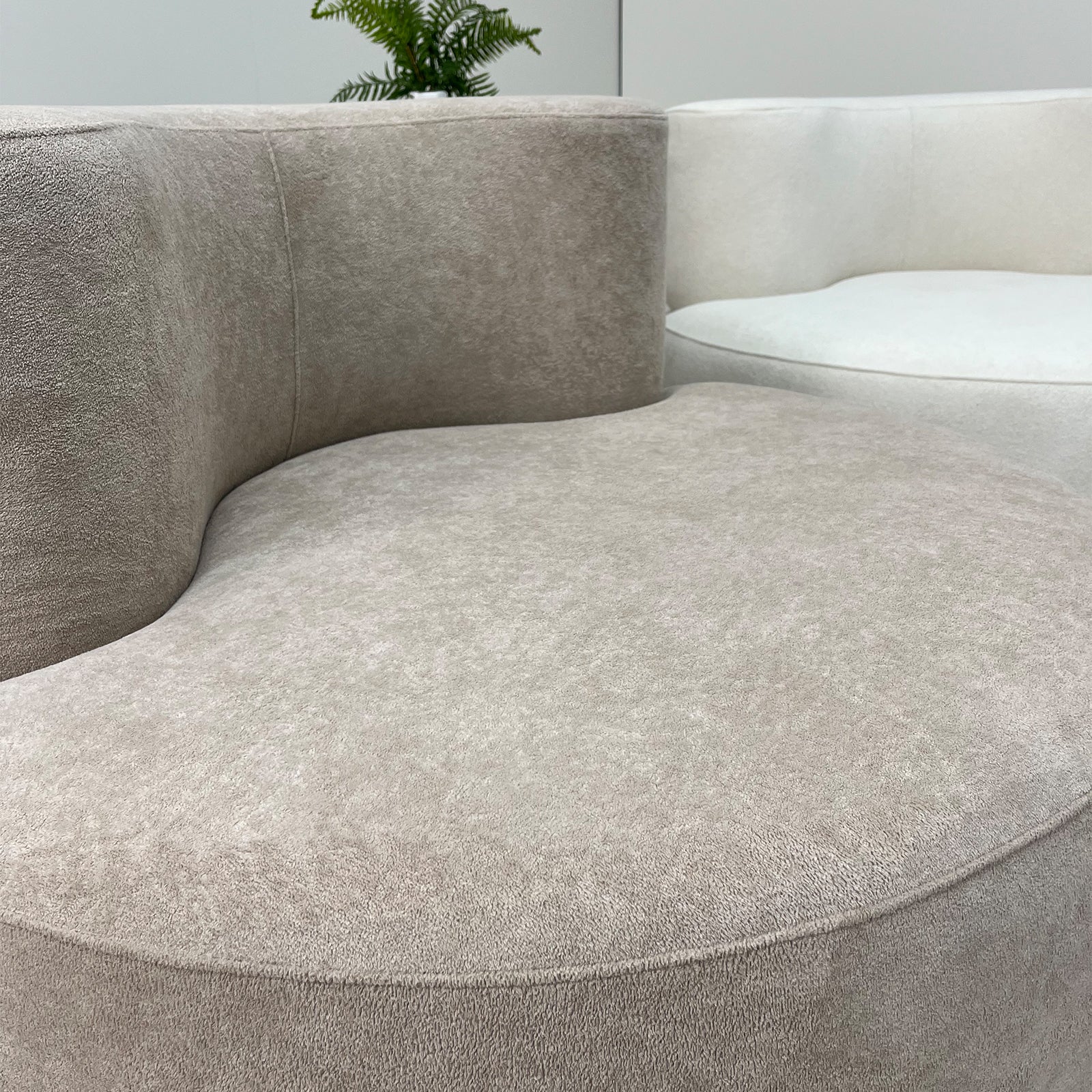 Furnipuzzle Large Sofa Curved Modular Sofa 3 Seater Sofa for Small Living Room