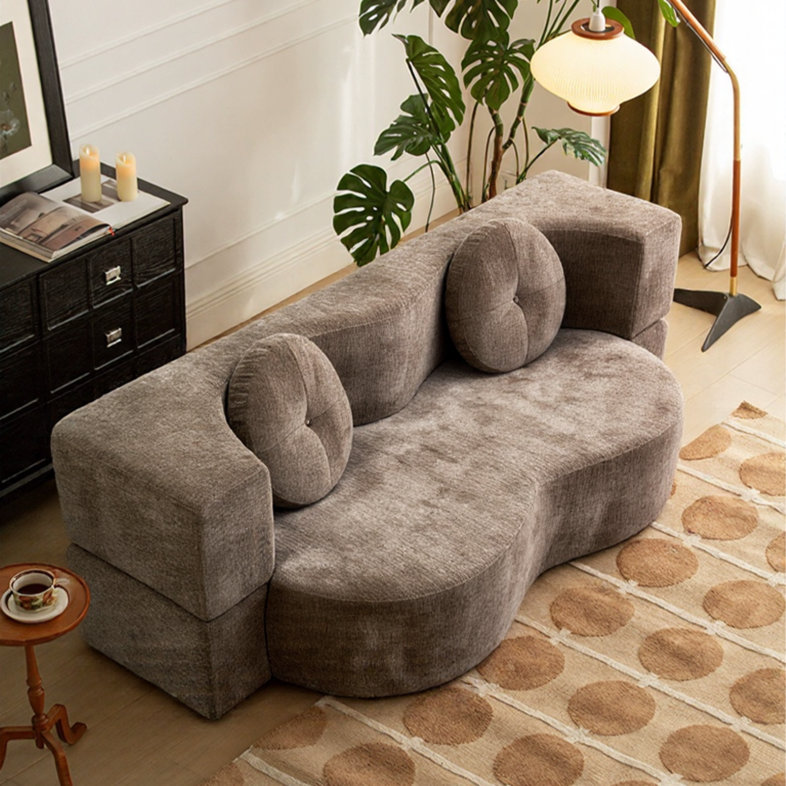 Furnipuzzle Cloud Couch Sofa Folding Sofa Bed with 2 Pillows