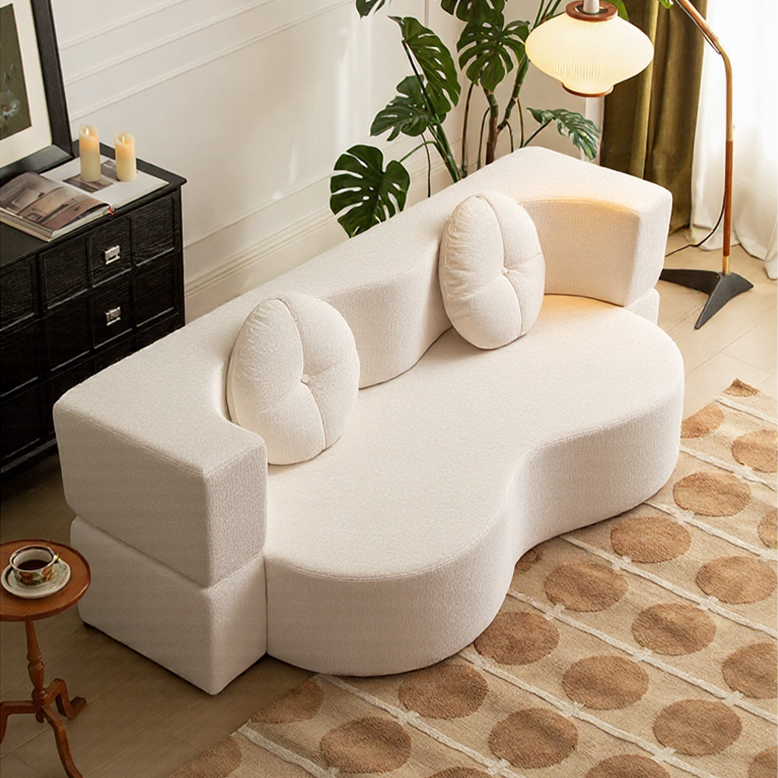 Furnipuzzle Cloud Couch Sofa Folding Sofa Bed with 2 Pillows