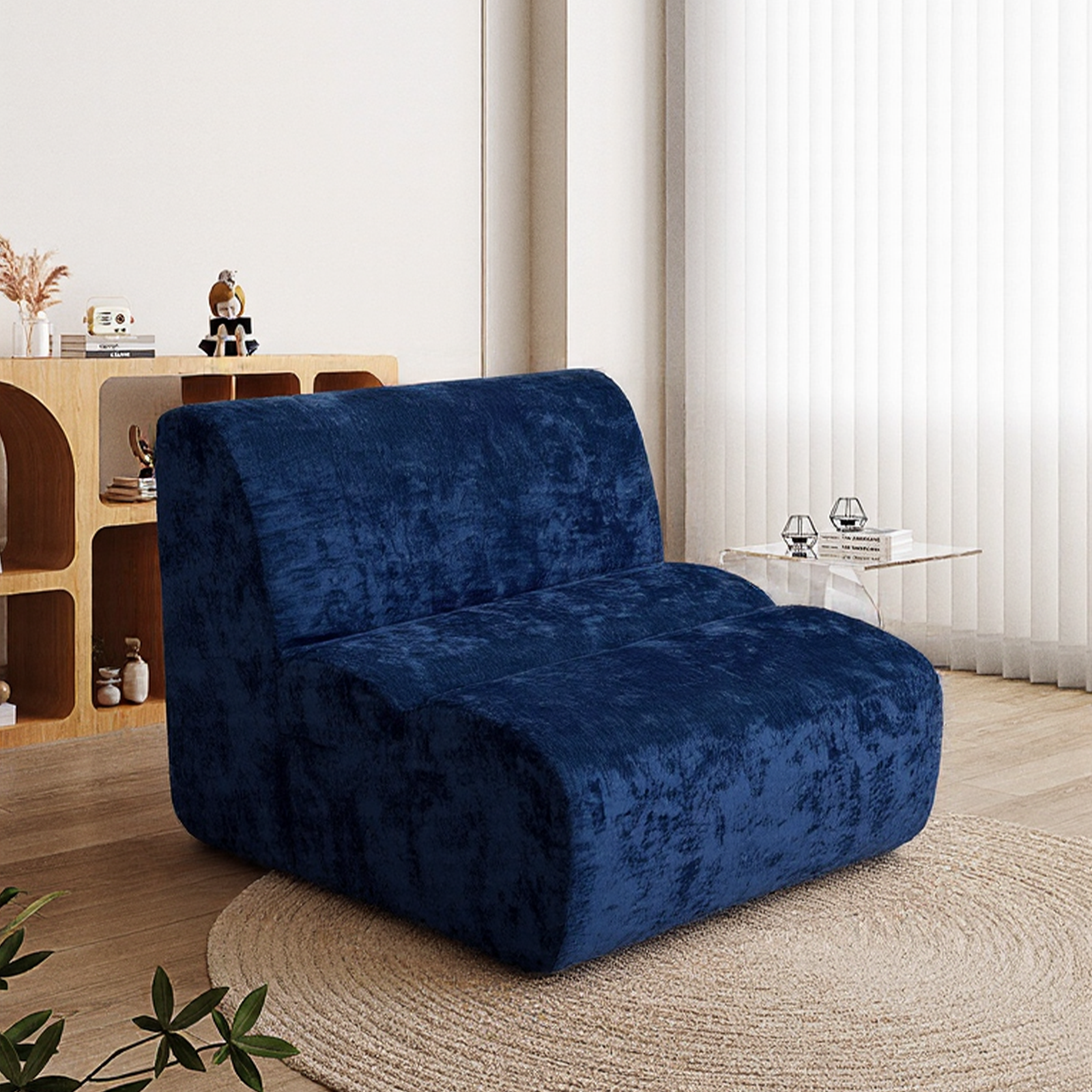 Furnipuzzle Bamboo Sofa Super Soft Lazy Sofa Chair Bean Bag Sofa