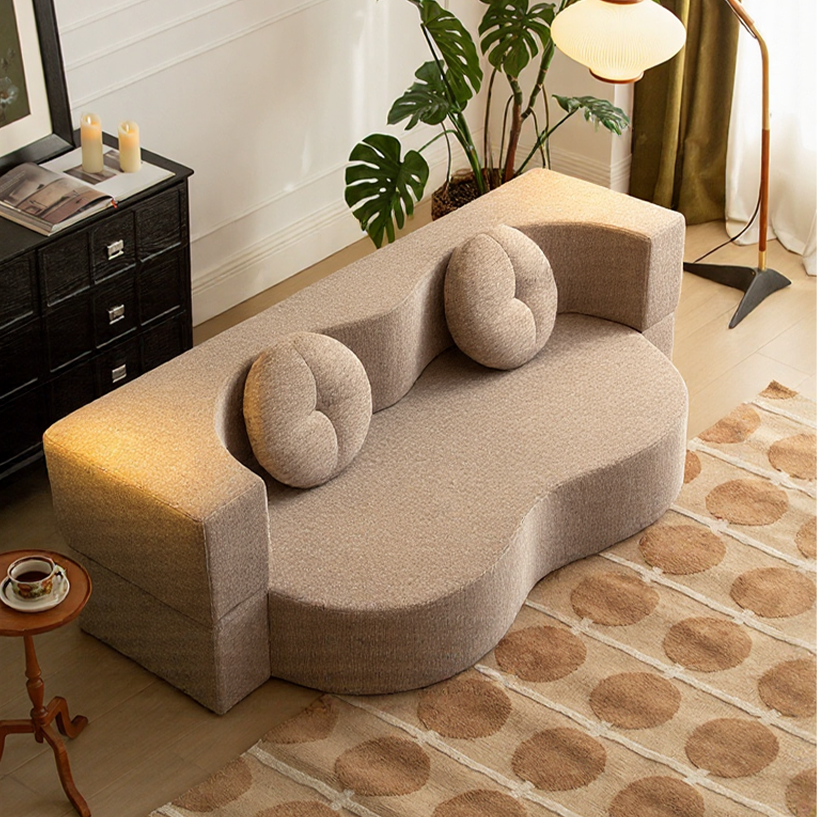 Furnipuzzle Cloud Couch Sofa Folding Sofa Bed with 2 Pillows