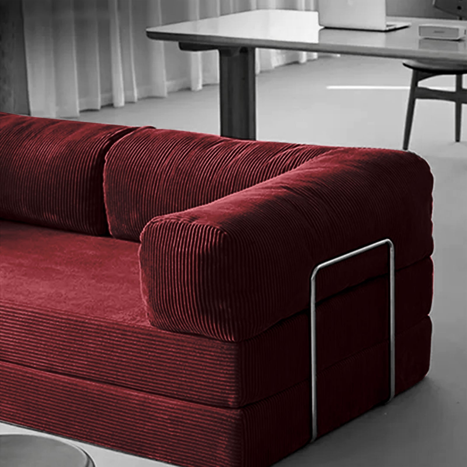 Compressed Sectional Sofa Convertible Floor Sofa Bed with 2 Pcs Pillow