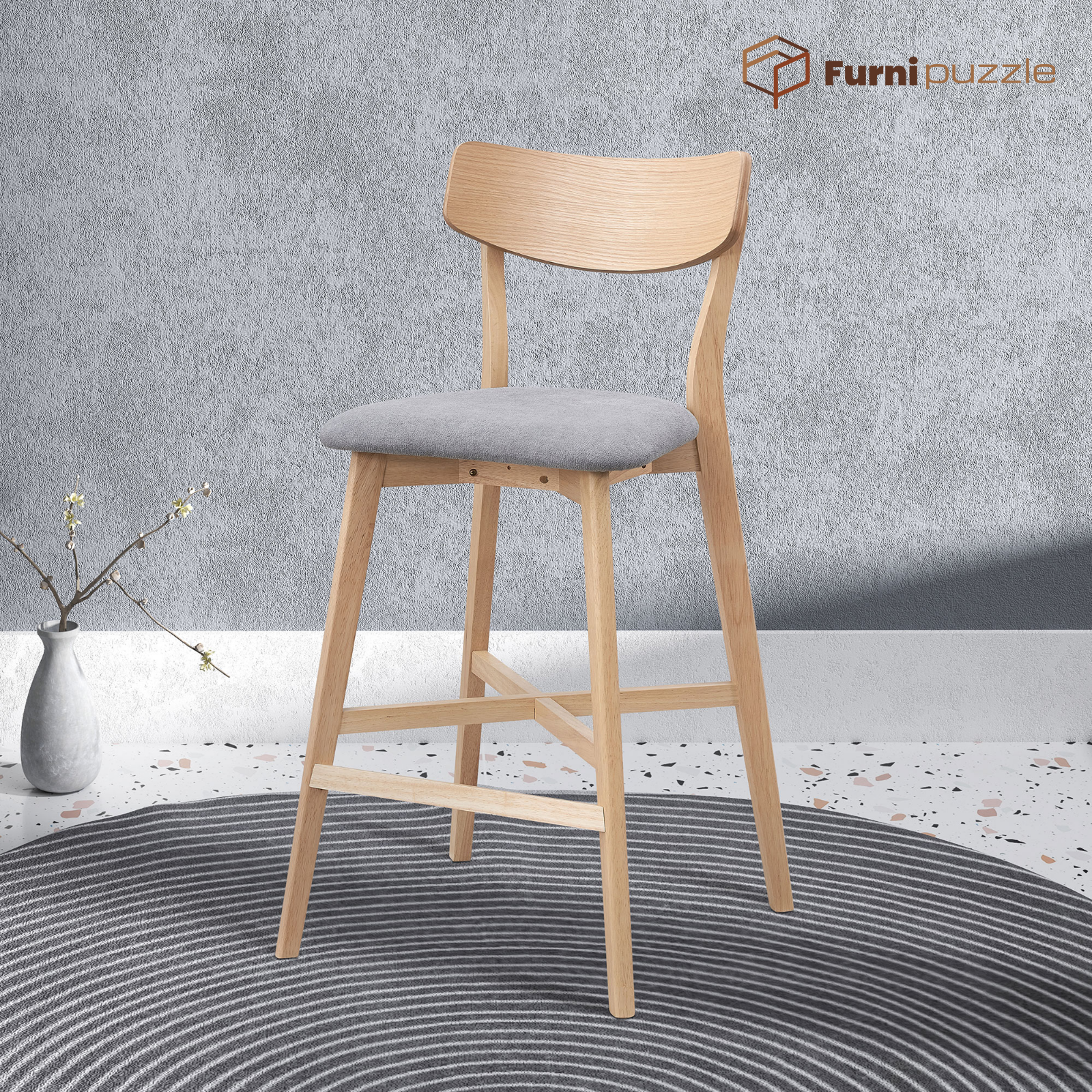 Furnipuzzle Counter Height Bar Chairs Upholstered Counter Stool With Backrest