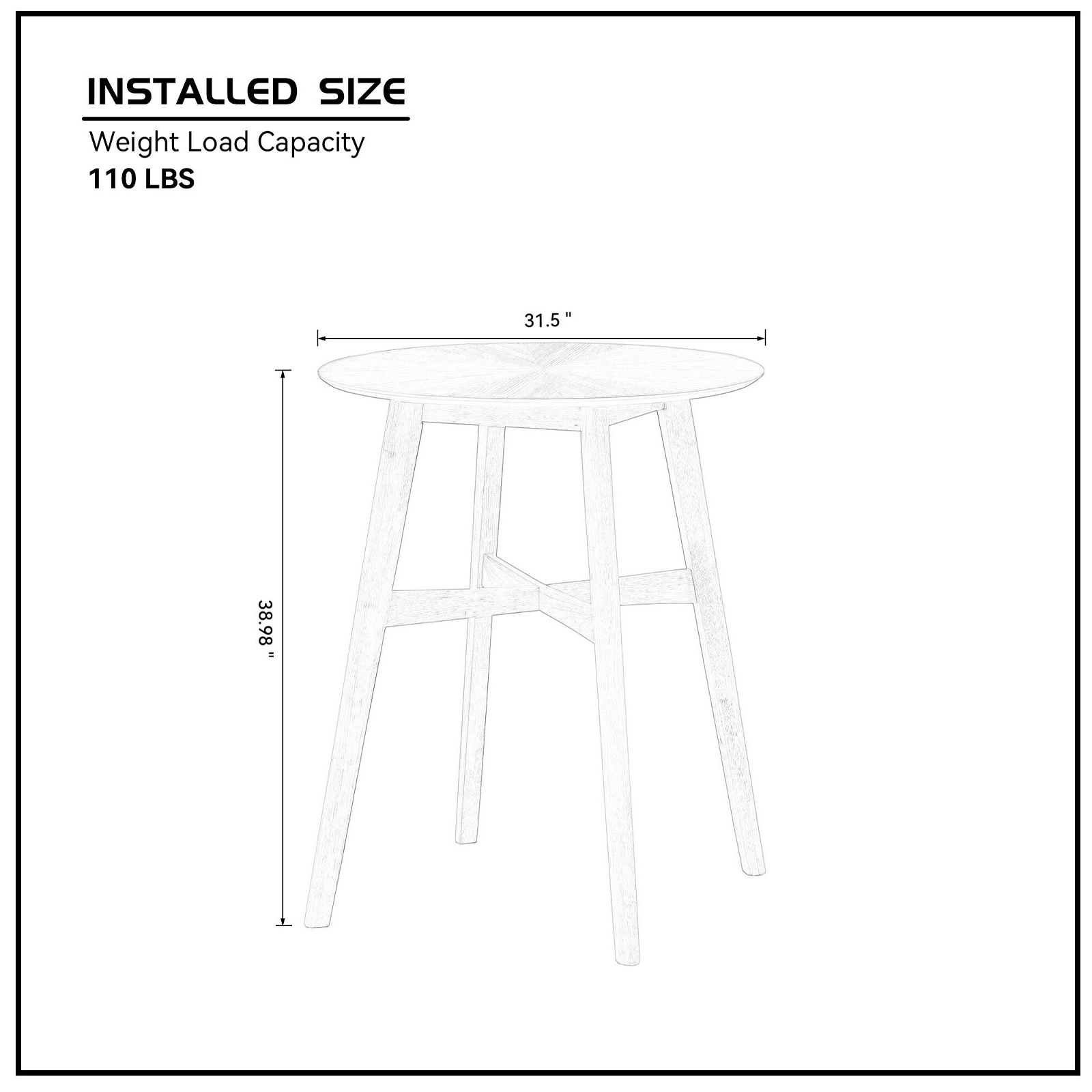 Furnipuzzle Small Bar Table Round Dining Table Casual Restaurant High Table