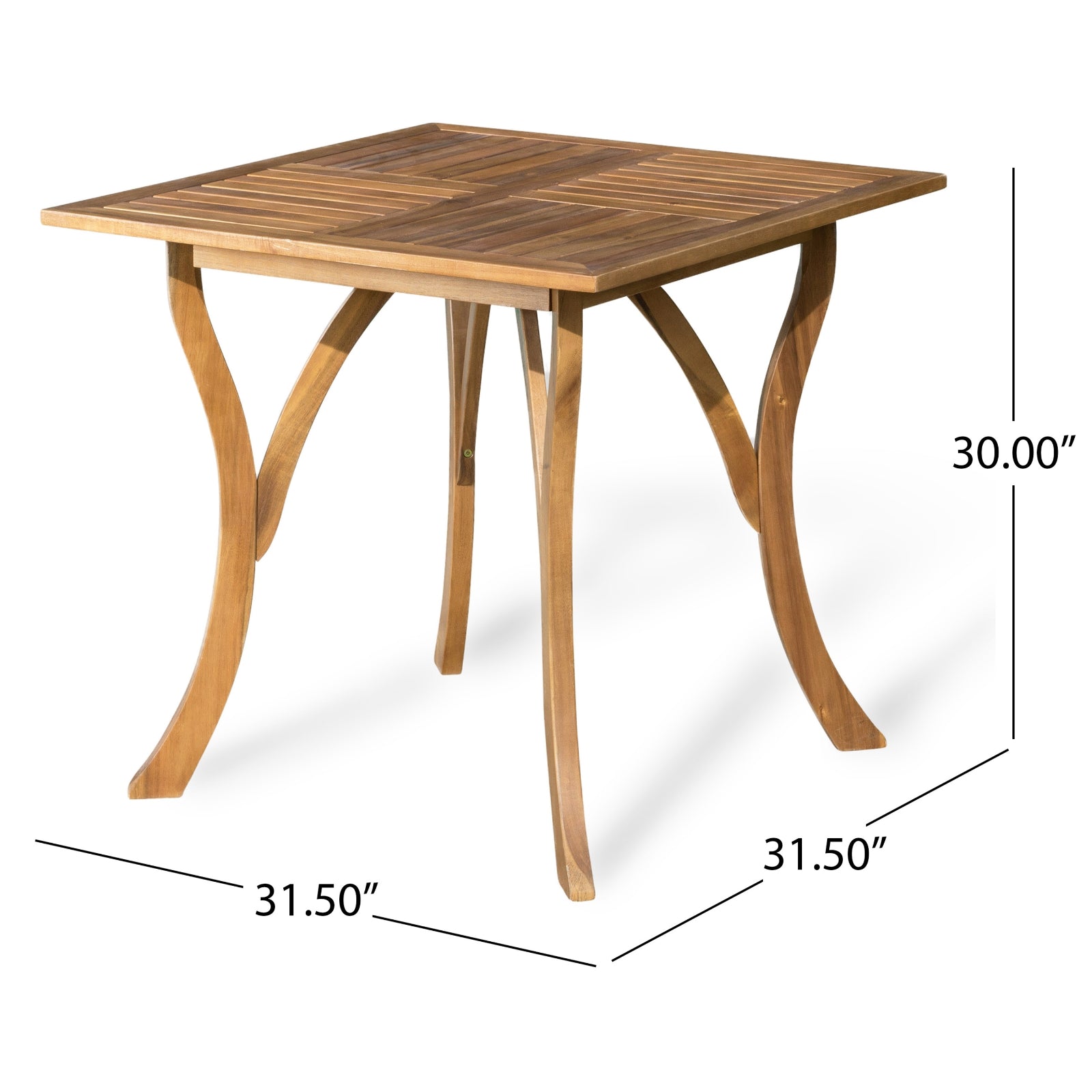 Furnipuzzle Square Wood Small Table Outdoor Side Coffee Tables for Patio & Poolside