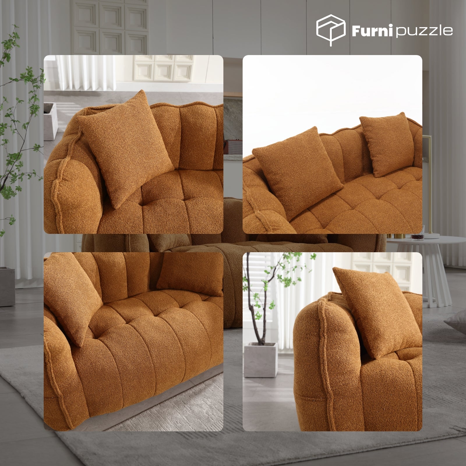 Bean Bag Sofa Chair Flannel Loveseat Lazy Floor Sofa Couch With 2 Pillows