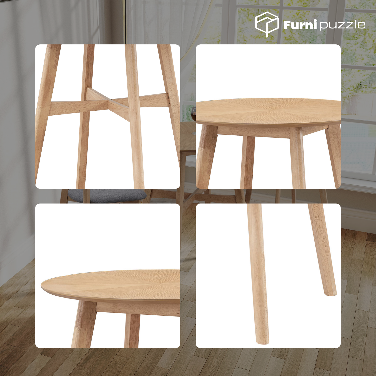 Furnipuzzle Small Bar Table Round Dining Table Casual Restaurant High Table