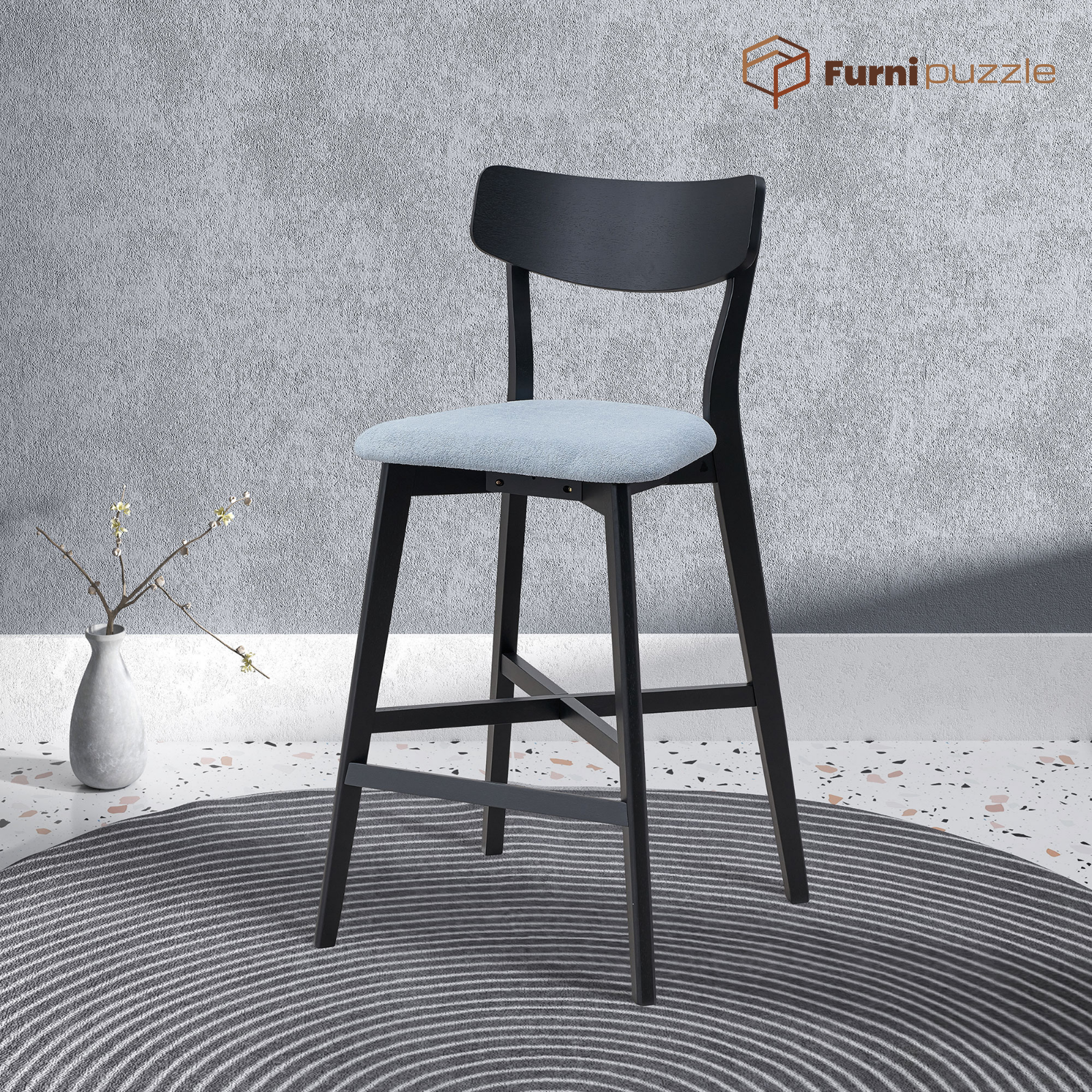 Furnipuzzle Counter Height Bar Chairs Upholstered Counter Stool With Backrest