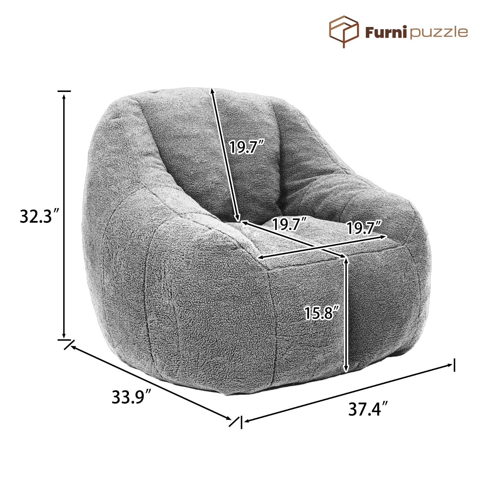Bean Bag Chair Oversized Round Sofa Lazy Floor Sofa for Adults and Kids