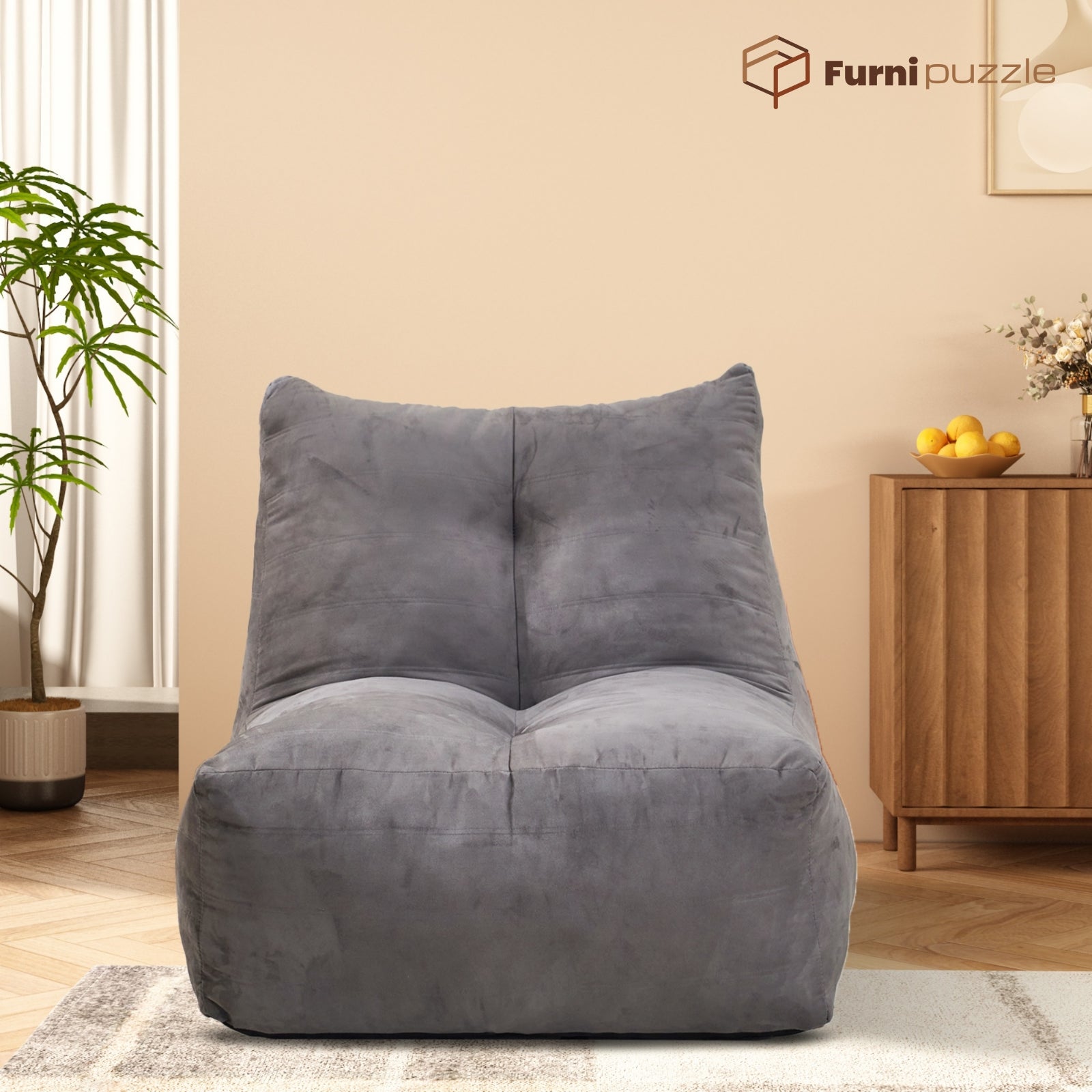 Furnipuzzle Cozy Lazy Sofa Bean Bag Chair Big Comfy Chair for Bedroom Living Room