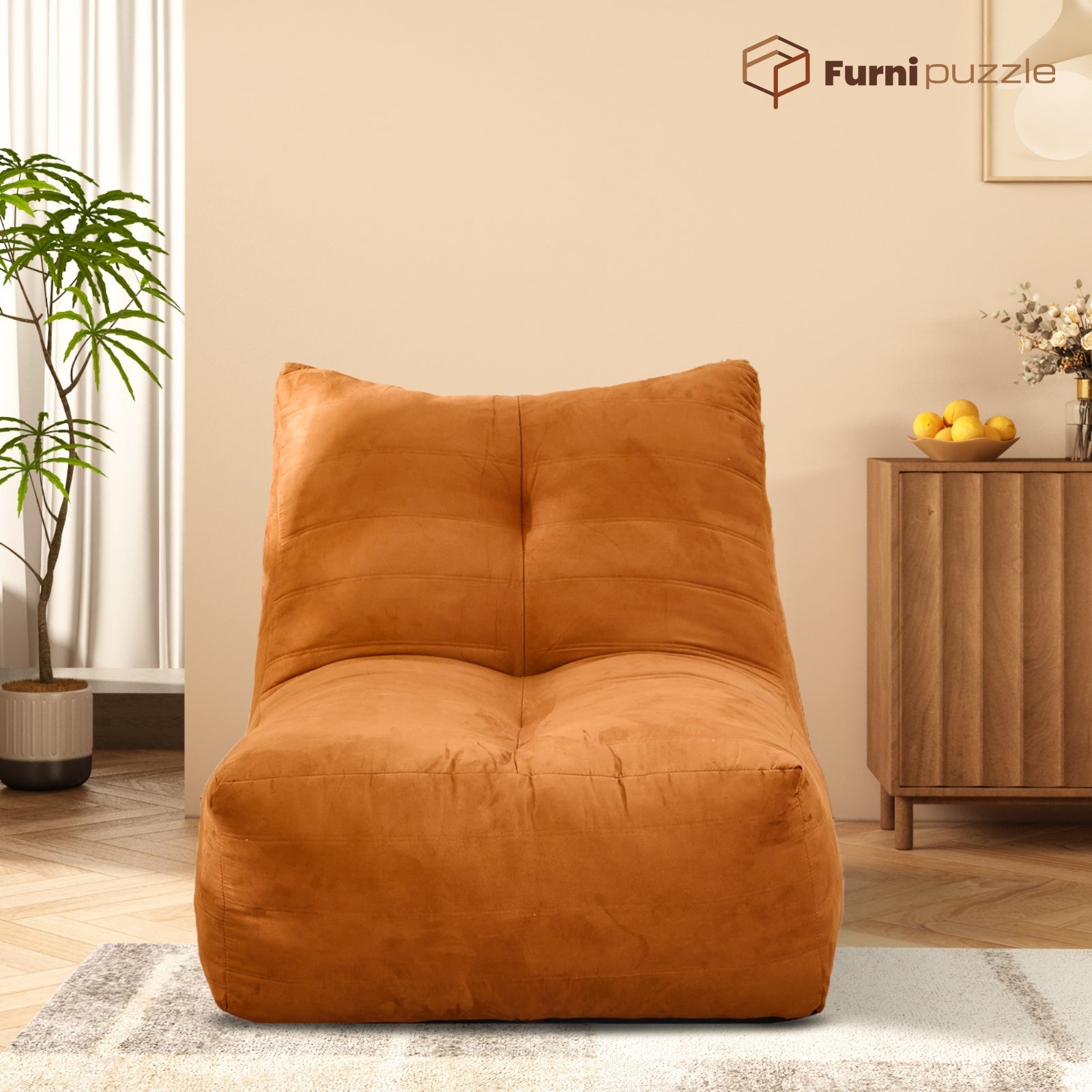 Furnipuzzle Cozy Lazy Sofa Bean Bag Chair Big Comfy Chair for Bedroom Living Room