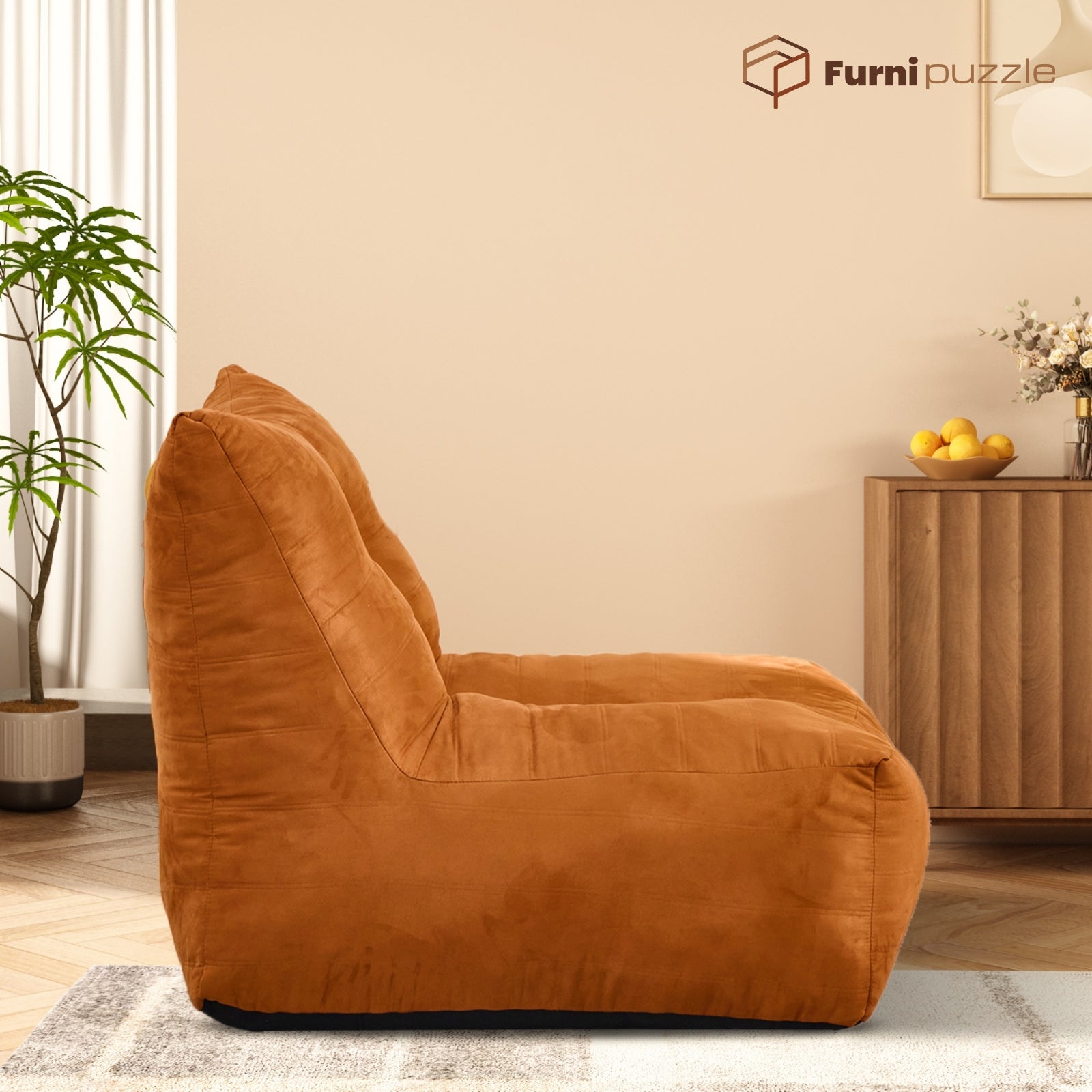 Furnipuzzle Cozy Lazy Sofa Bean Bag Chair Big Comfy Chair for Bedroom Living Room