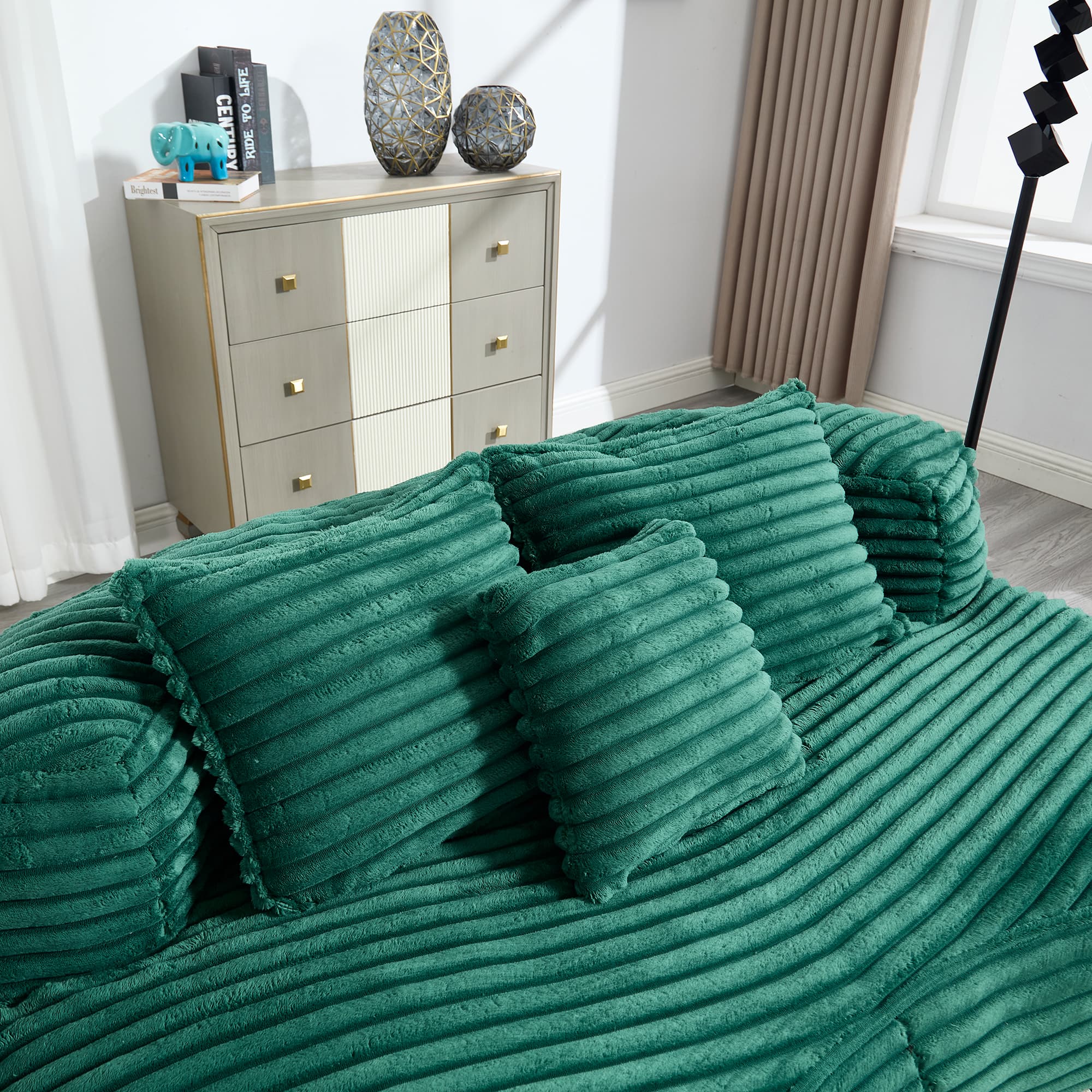 Modern Lazy Bean Bag Sofa Lounger Chair with 3 Pillows for Adults & Kids