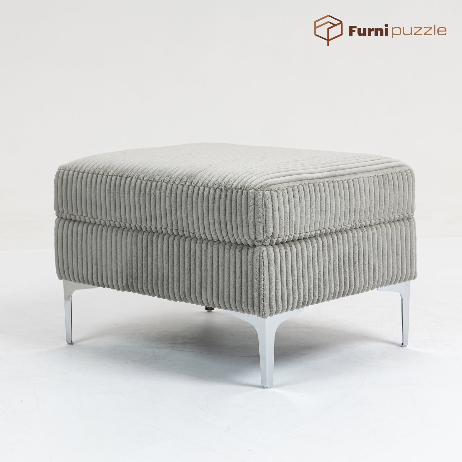 Furnipuzzle Corduroy Armless Modular Sofa - Modern Minimalist Style