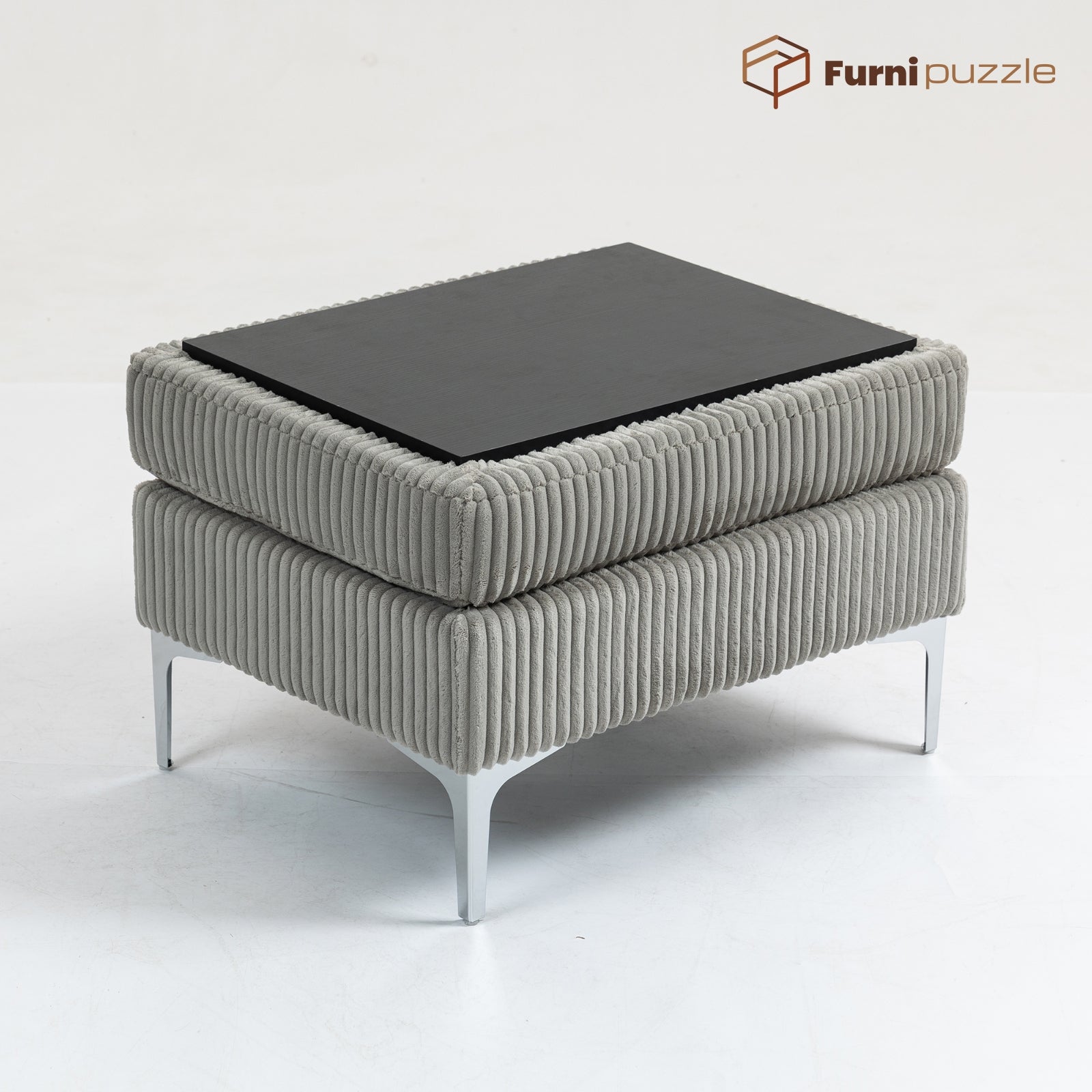 Furnipuzzle Corduroy Armless Modular Sofa - Modern Minimalist Style