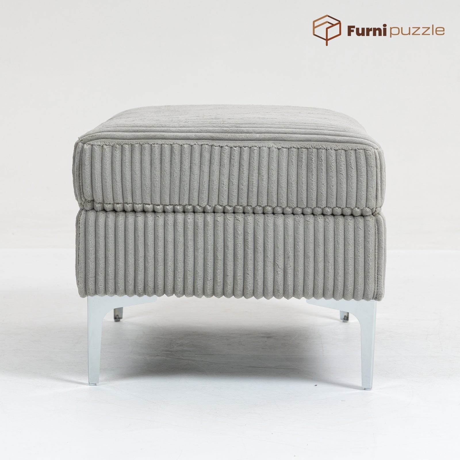Furnipuzzle Corduroy Armless Modular Sofa - Modern Minimalist Style