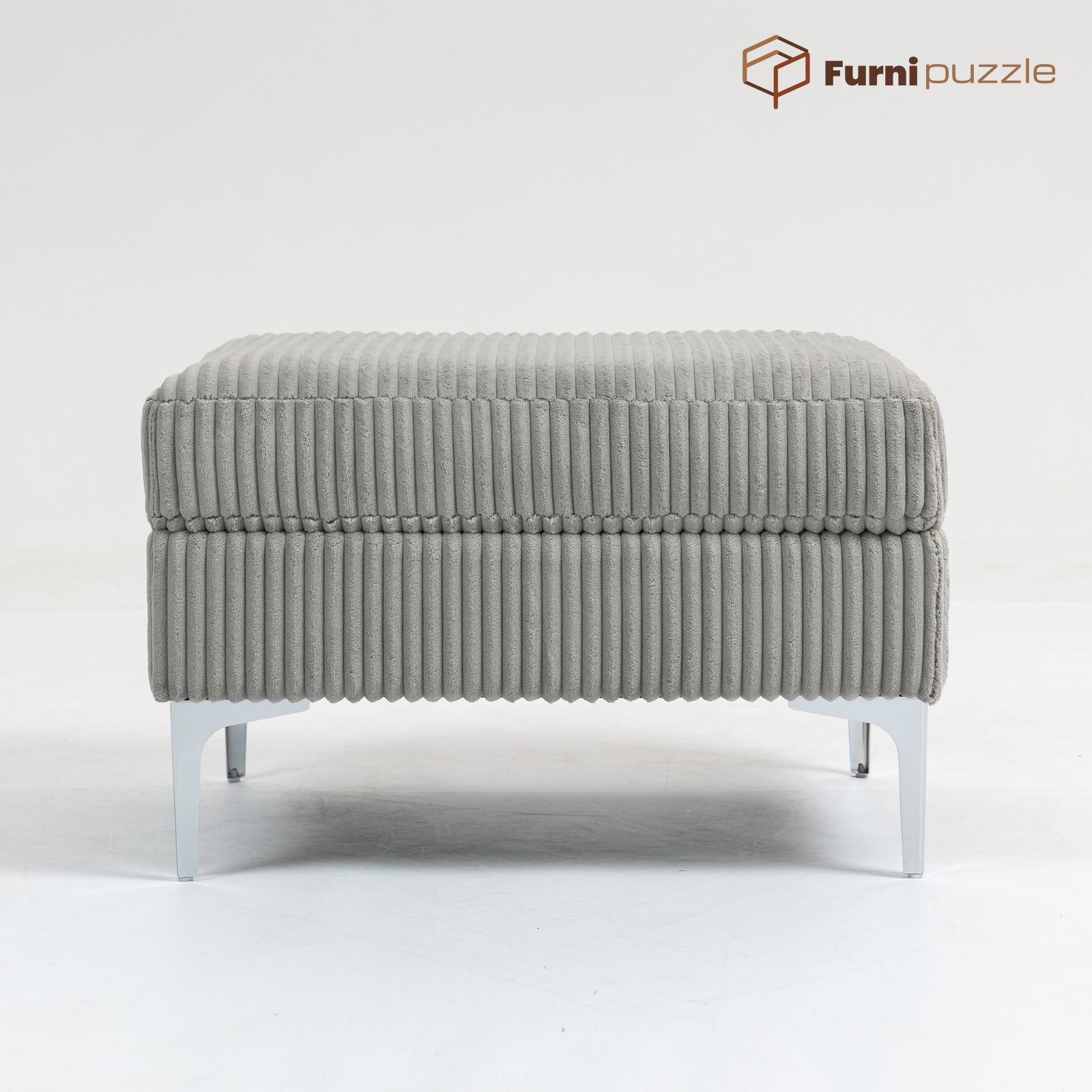 Furnipuzzle Corduroy Armless Modular Sofa - Modern Minimalist Style