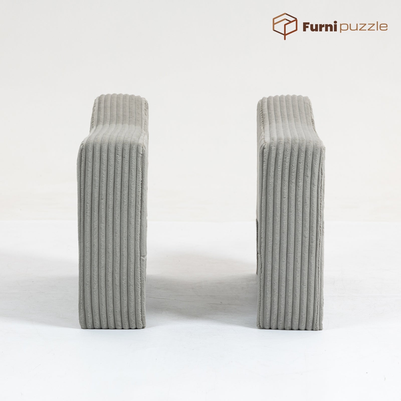 Furnipuzzle Corduroy Armless Modular Sofa - Modern Minimalist Style