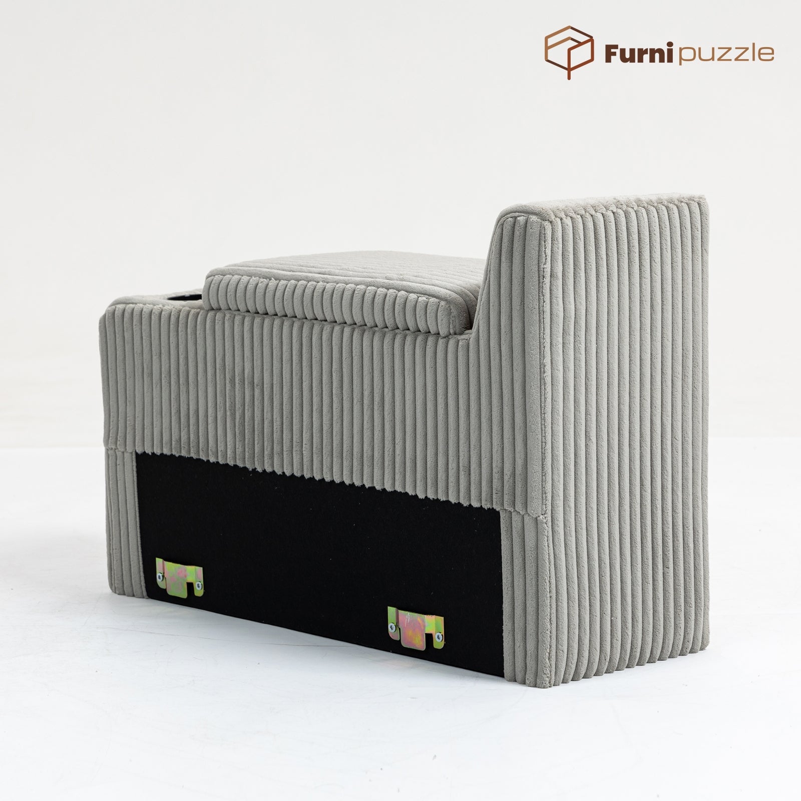 Furnipuzzle Corduroy Armless Modular Sofa - Modern Minimalist Style