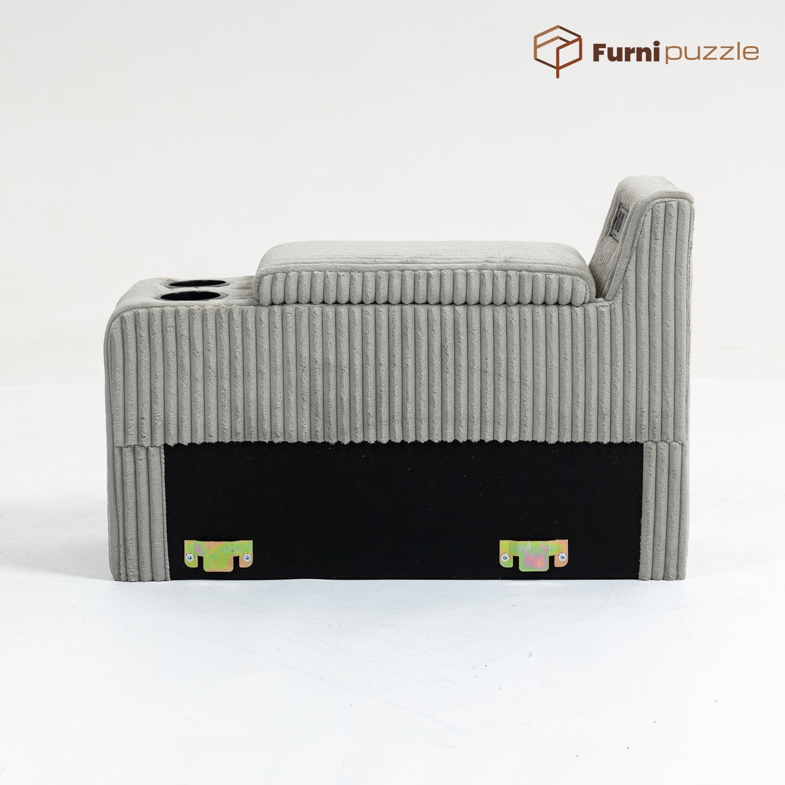 Furnipuzzle Corduroy Armless Modular Sofa - Modern Minimalist Style