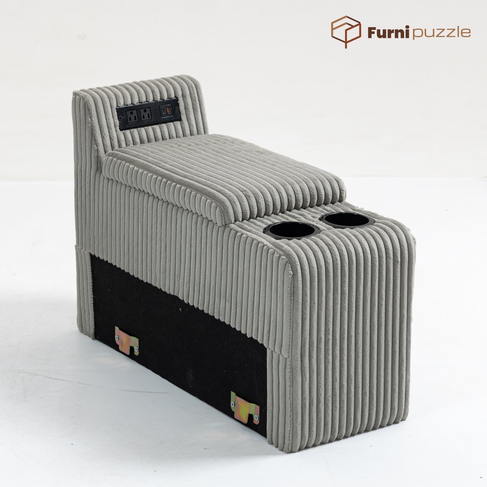 Furnipuzzle Corduroy Armless Modular Sofa - Modern Minimalist Style