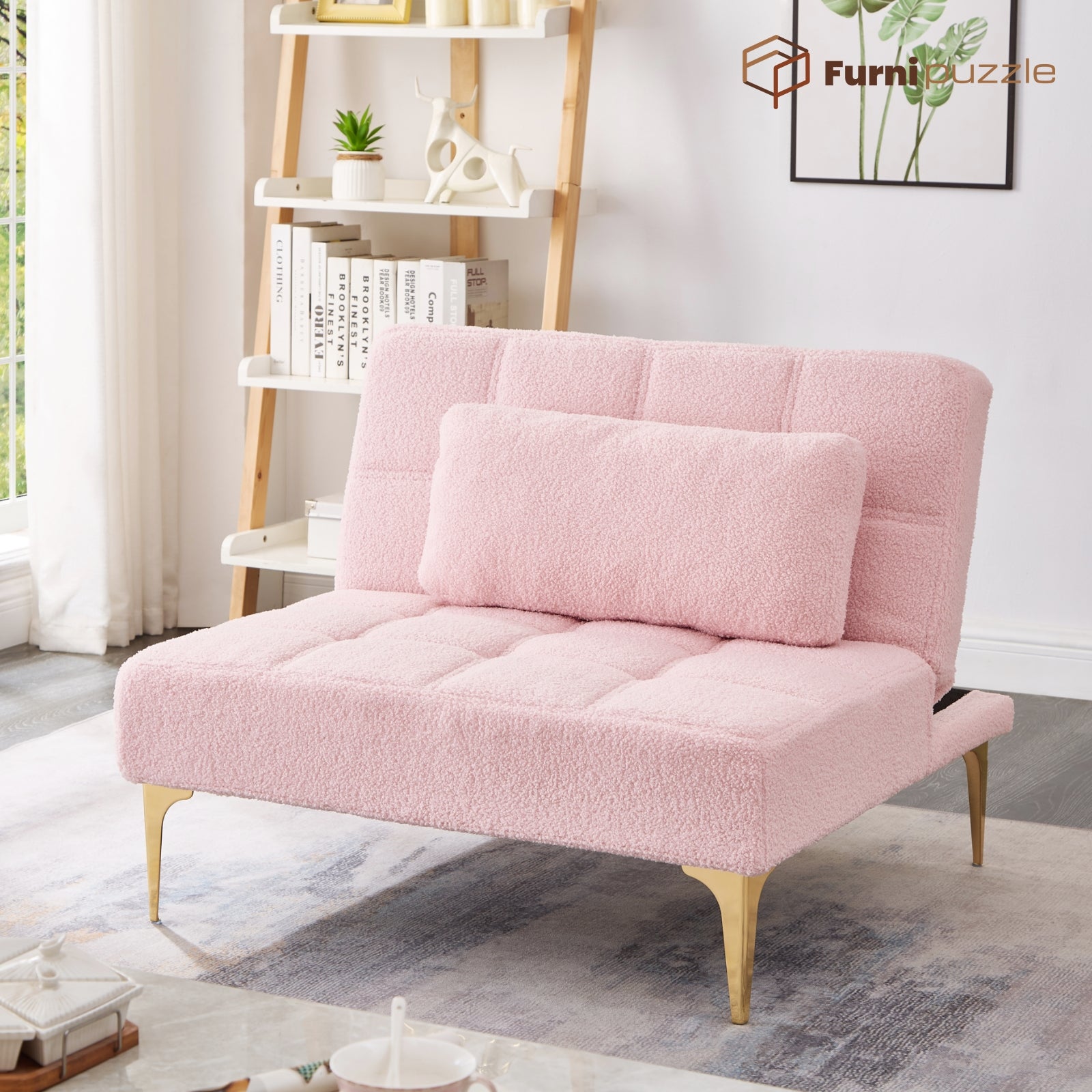 Furnipuzzle Teddy Velvet Armless Modular Sofa - Transformable Design