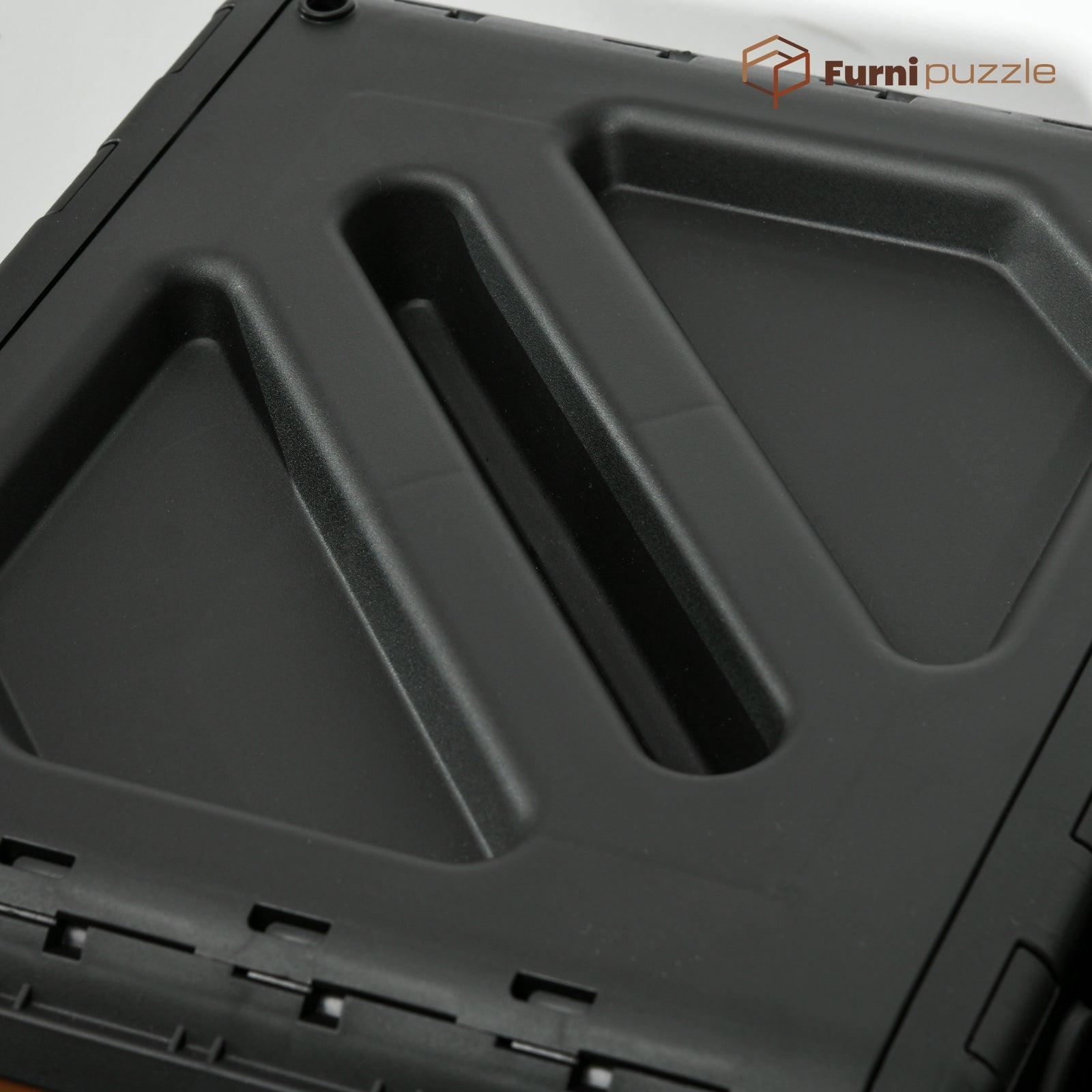 Furnipuzzle Creative Compost Bin with Dual Chambers-Black PP Material,Wheeled Design for Courtyard and Backyard Use