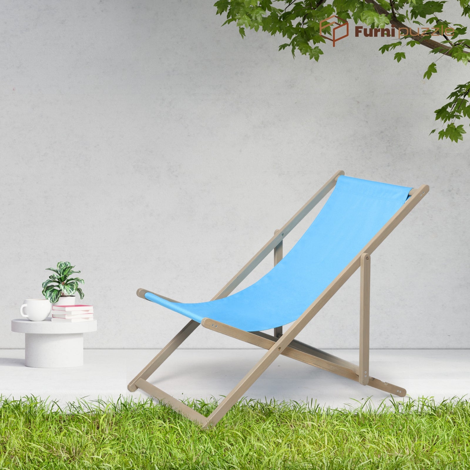 Furnipuzzle Folding Chairs Beach Patio Lounge Chair Set of 2