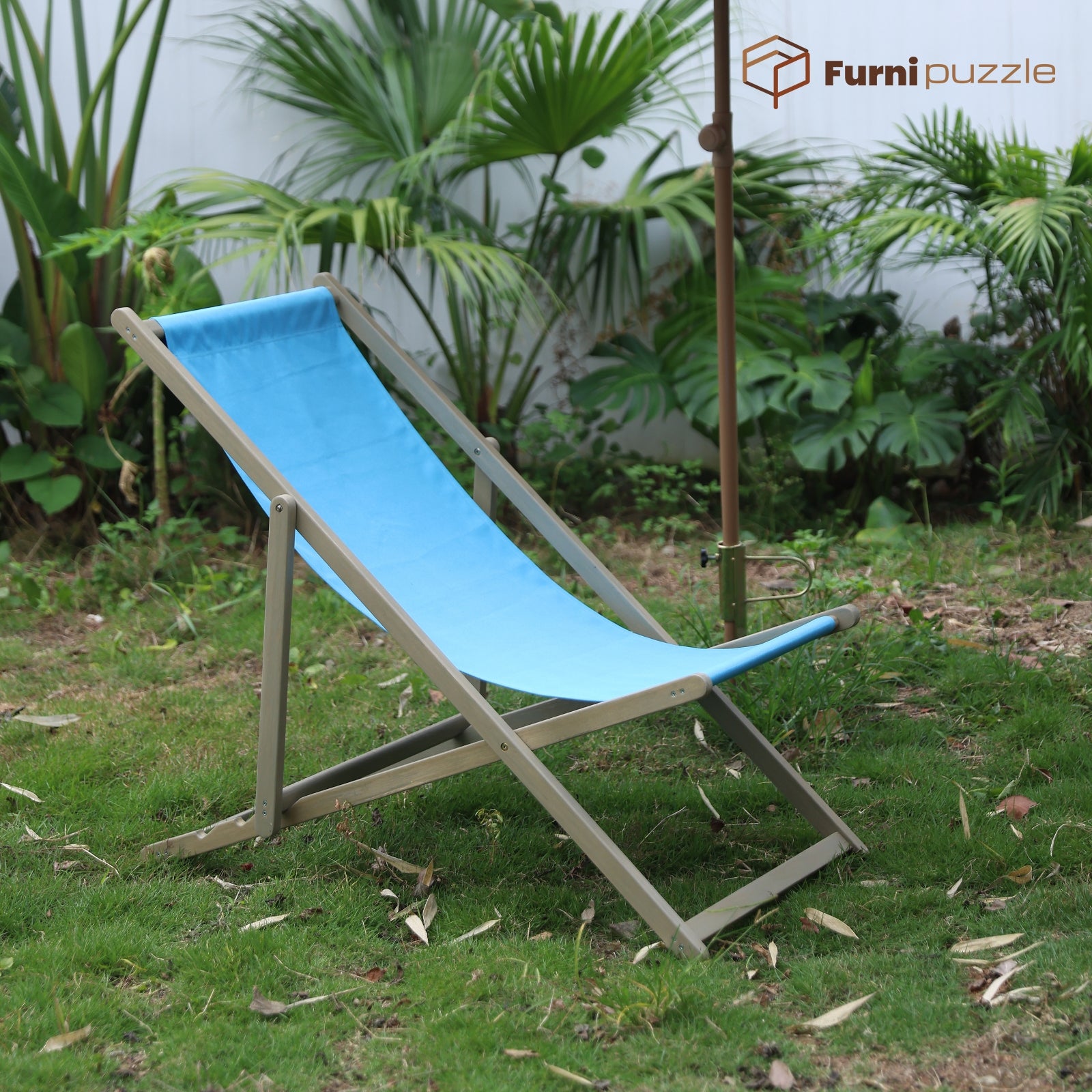 Furnipuzzle Folding Chairs Beach Patio Lounge Chair Set of 2