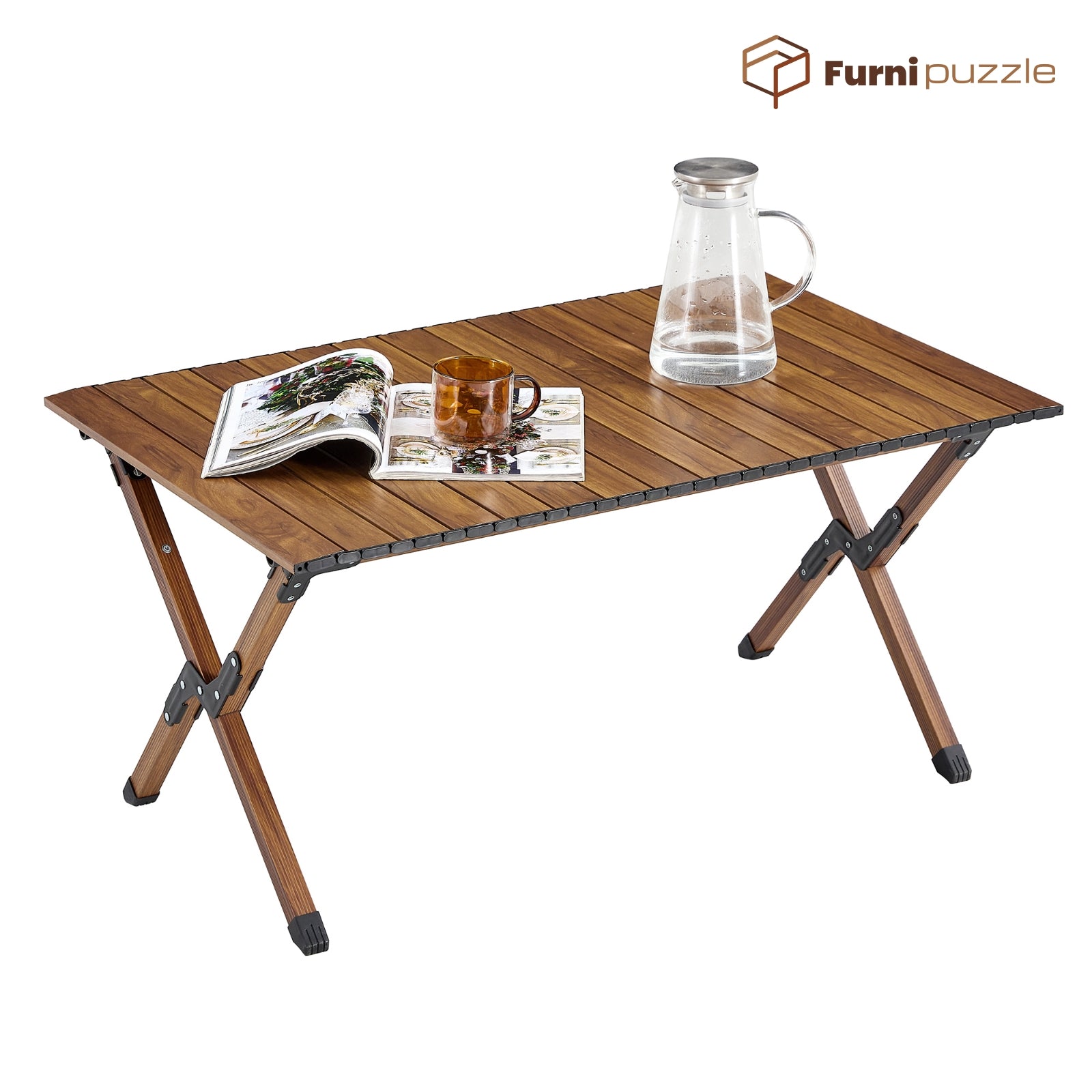 Furnipuzzle Folding Picnic Table Picnic Aluminum Portable Outdoor Table