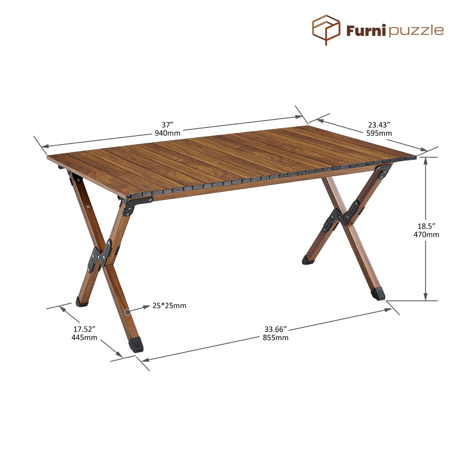 Furnipuzzle Folding Picnic Table Picnic Aluminum Portable Outdoor Table