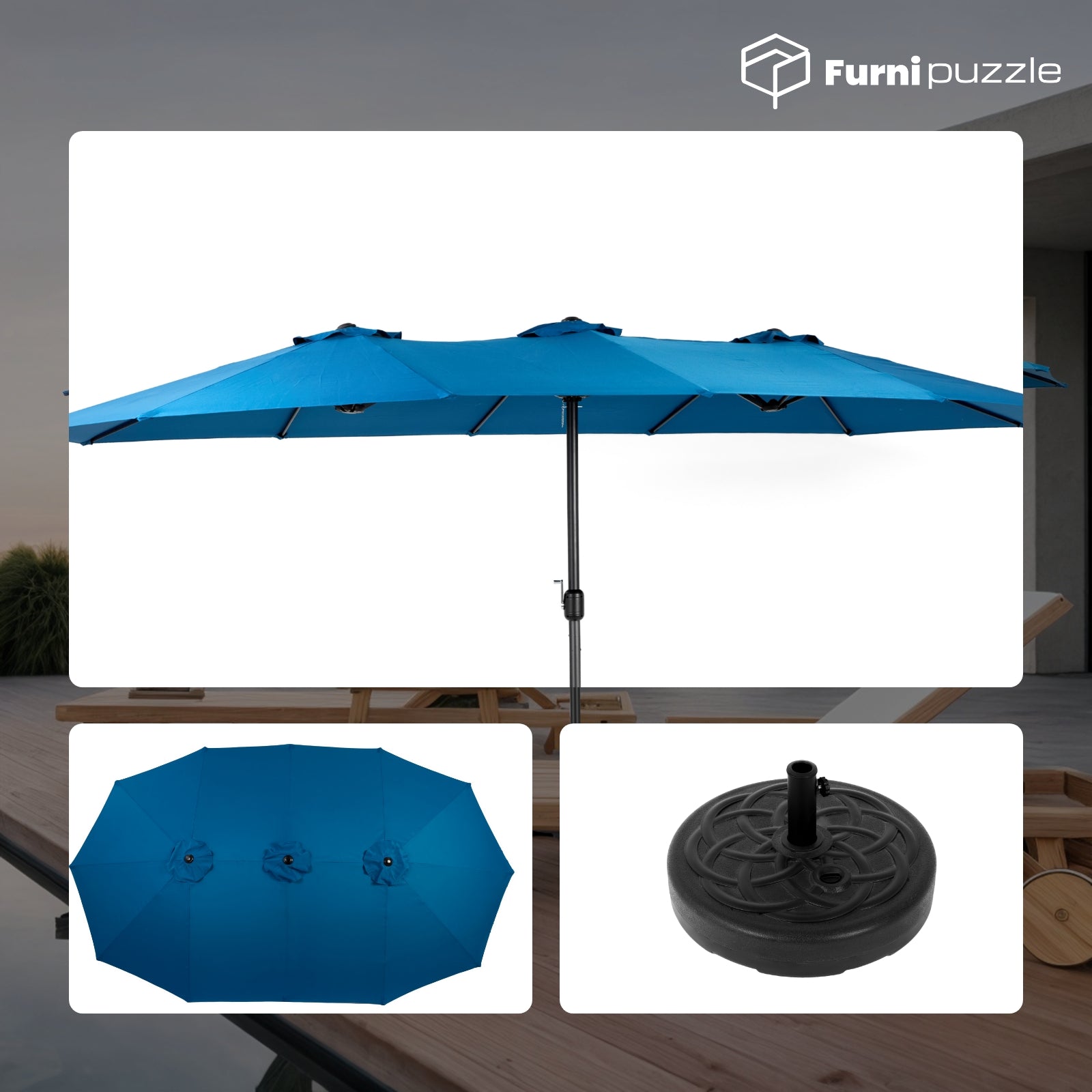 Furnipuzzle Patio Umbrella Outdoor Extra Large Umbrella